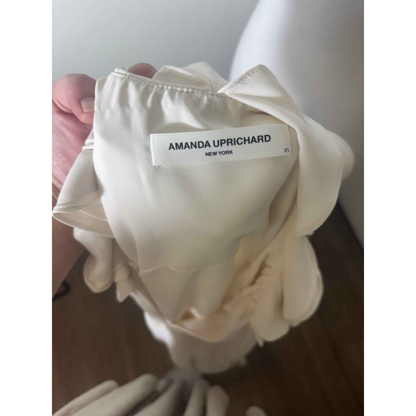 Amanda Uprichard Off White Flutter Sleeve Knee Length Dress Sz XS