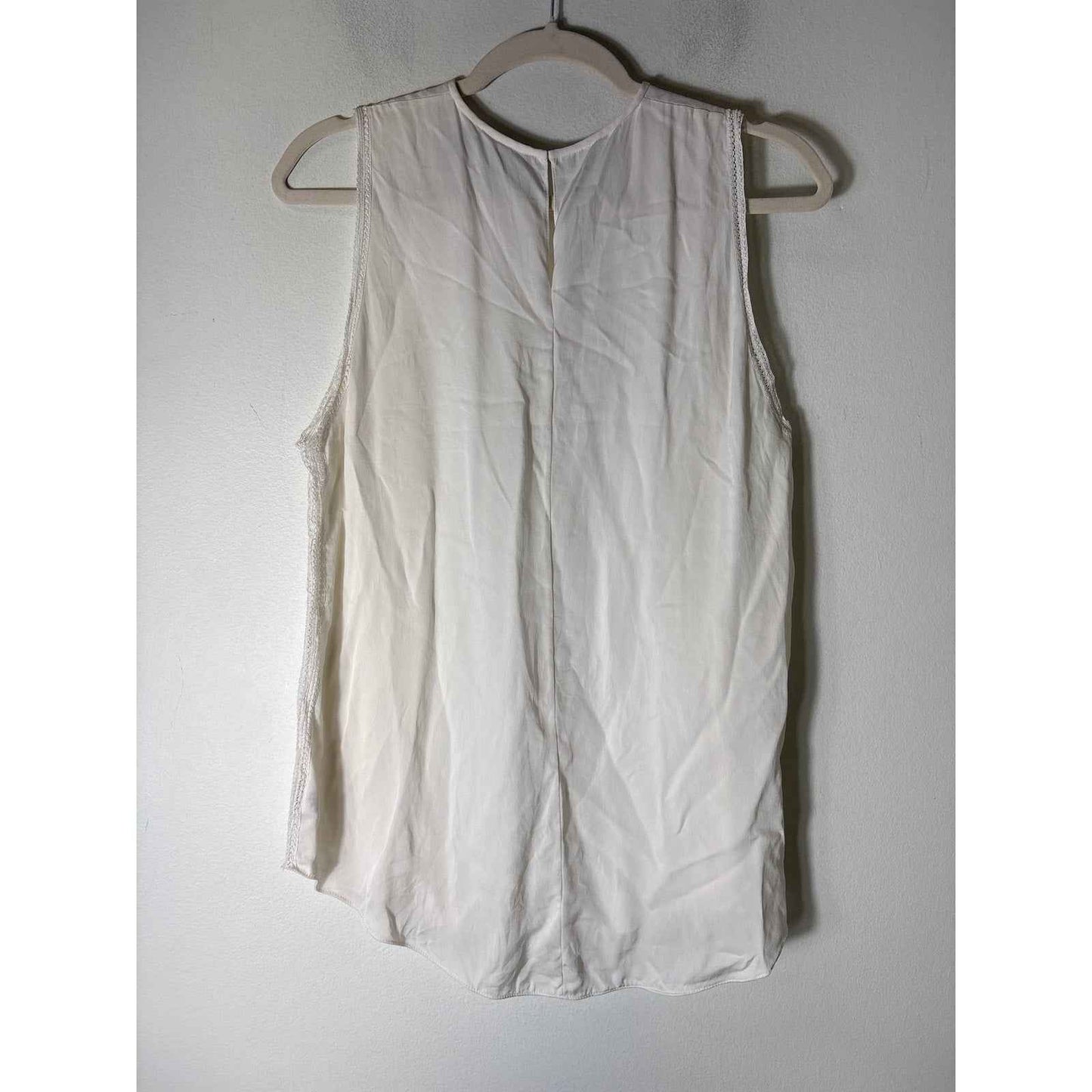 Theory Off White Sleeveless Silk Tank Sz M