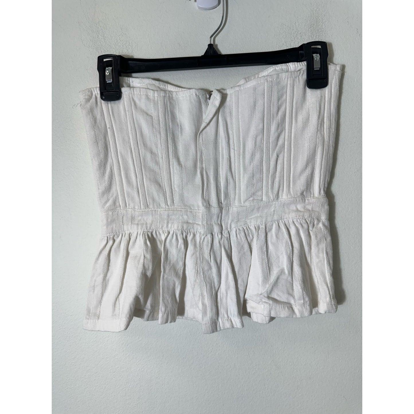 McGuire White Strapless Peplum Top Sz XS