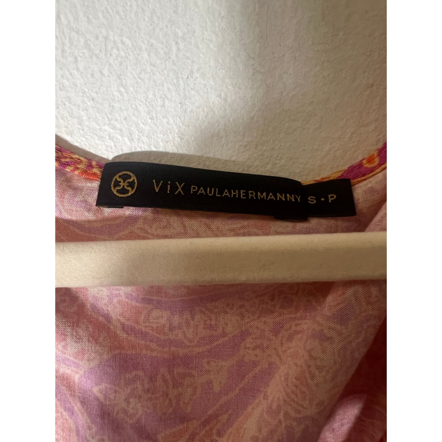 Vix Paul Hermanny Pink and Orange Mini Dress Sz S