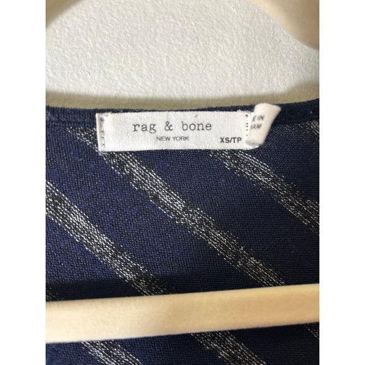 Rag & Bone Black and White V Neck Light Weight Sweater Sz XS