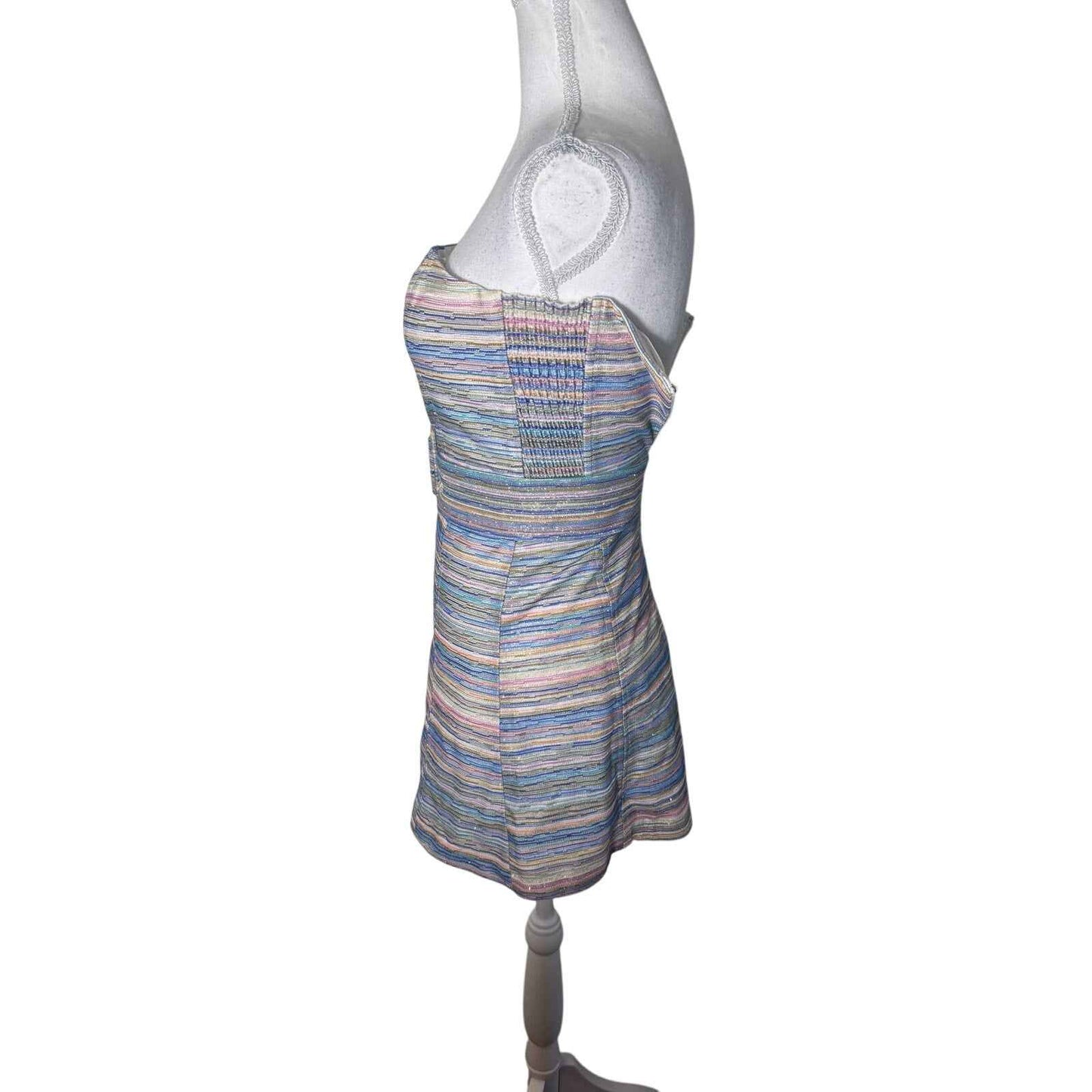 Amanda Upchard Multi Color Cocktail Belted Dress sz xs