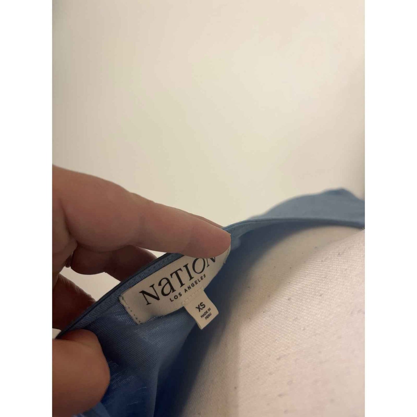 Nation Light Blue Smocked Waist Maxi Dress Sz XS