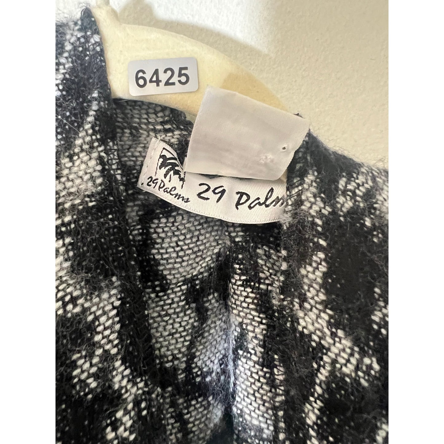 29 Palms Poncho/Wrap. Black Leopard Print. one Size