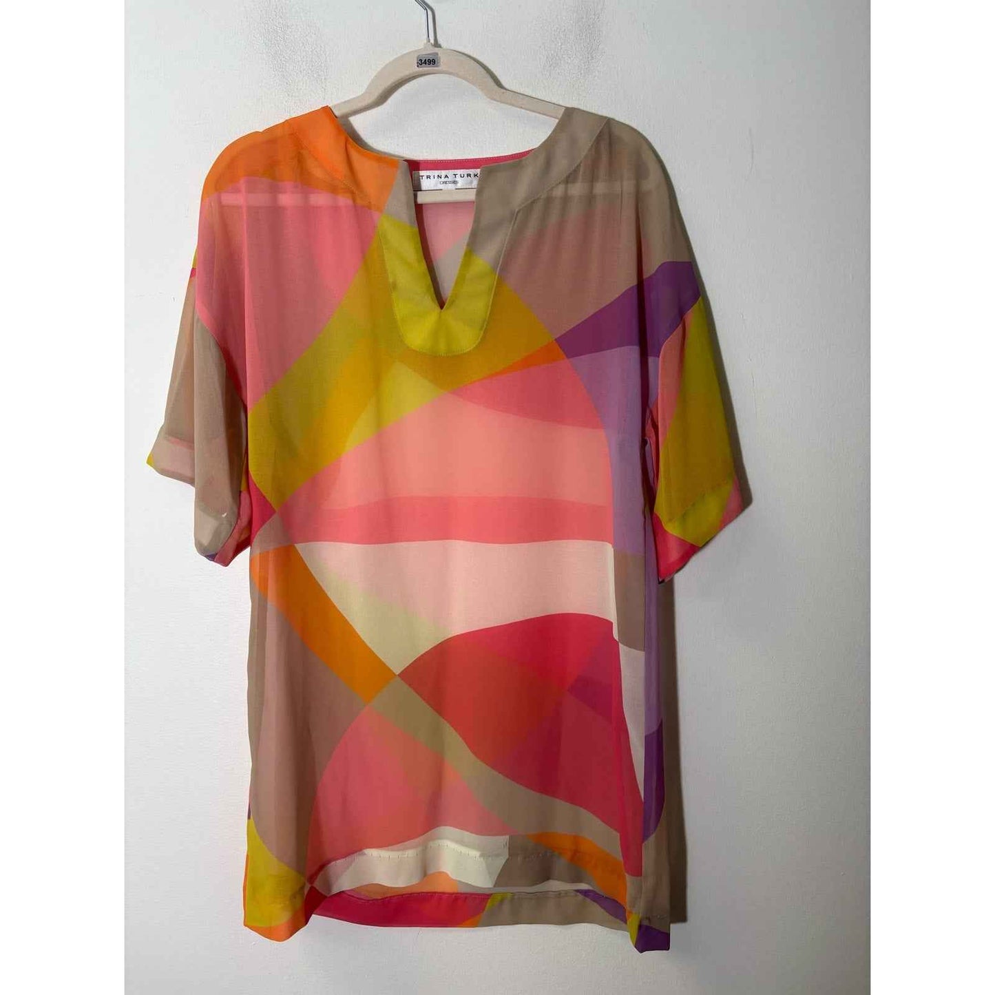 Trina Turk Multi Color Sheer Dress Sz 0