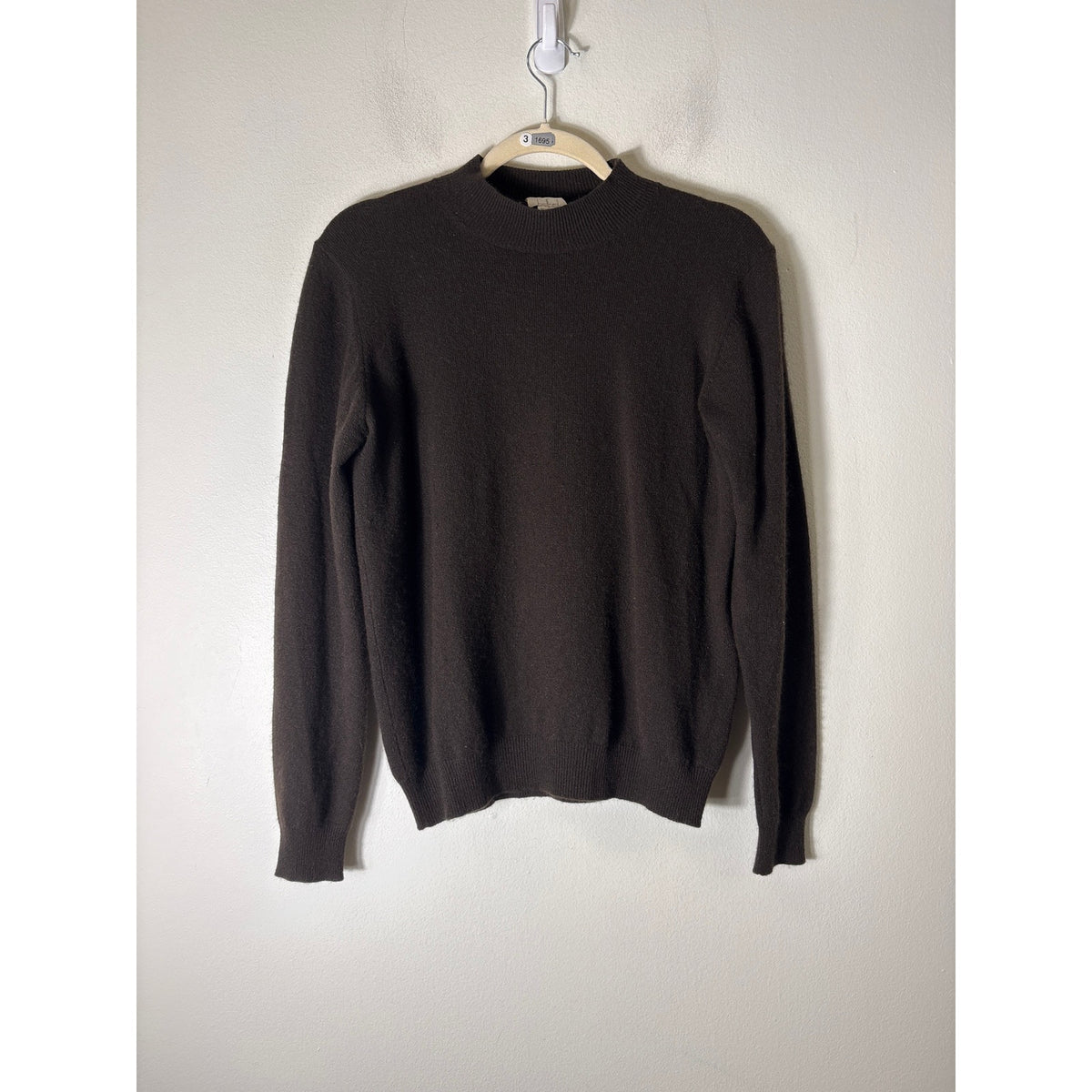 Belford Chocolate Brown Mock Neck Sweater Sz L