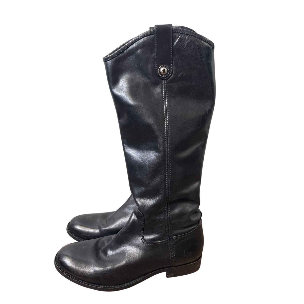 Frye Black Leather Pull On Boots Sz 7.5