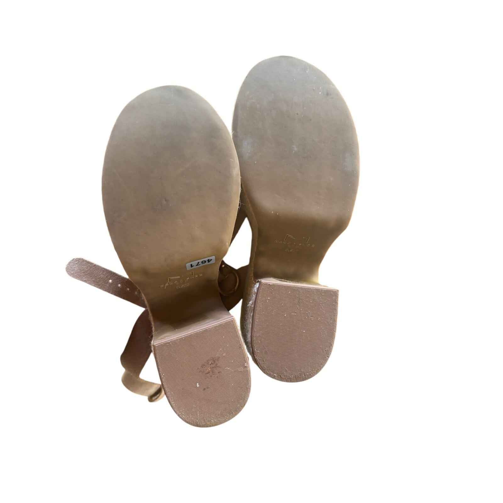 Marc Fisher Beige Woven Suede Odilia High Heel Platform Sandal sz 8.5