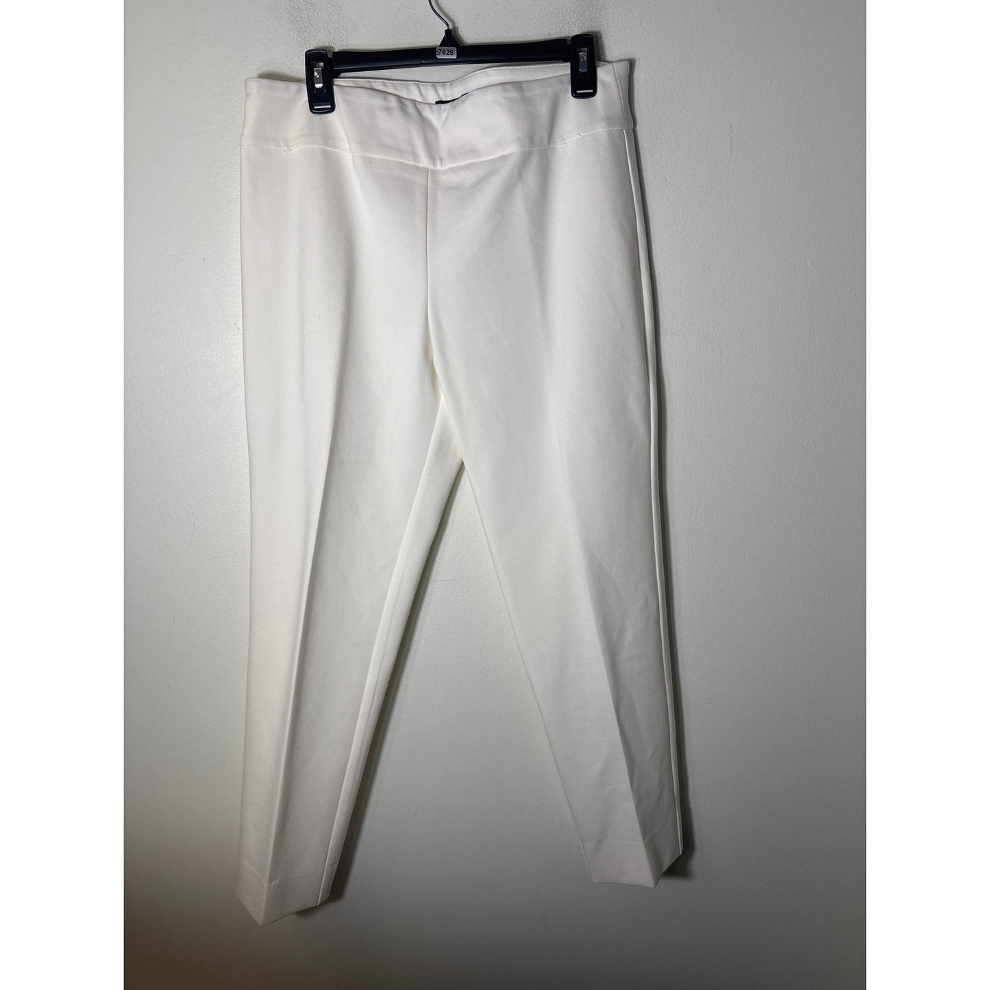 Estelle and Finn Off White Straight Leg Pull On Ankle Pants Sz 12