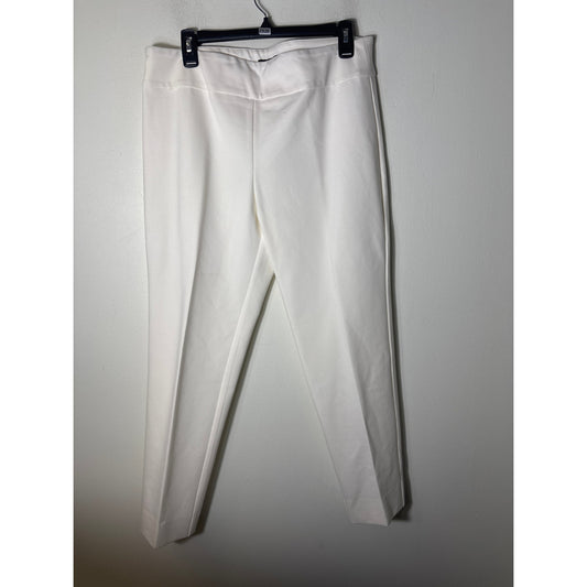 Estelle and Finn Off White Straight Leg Pull On Ankle Pants Sz 12