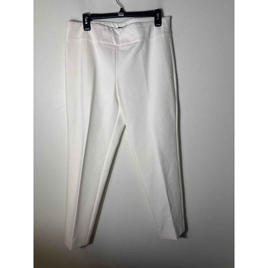 Estelle and Finn Off White Straight Leg Pull On Ankle Pants Sz 12