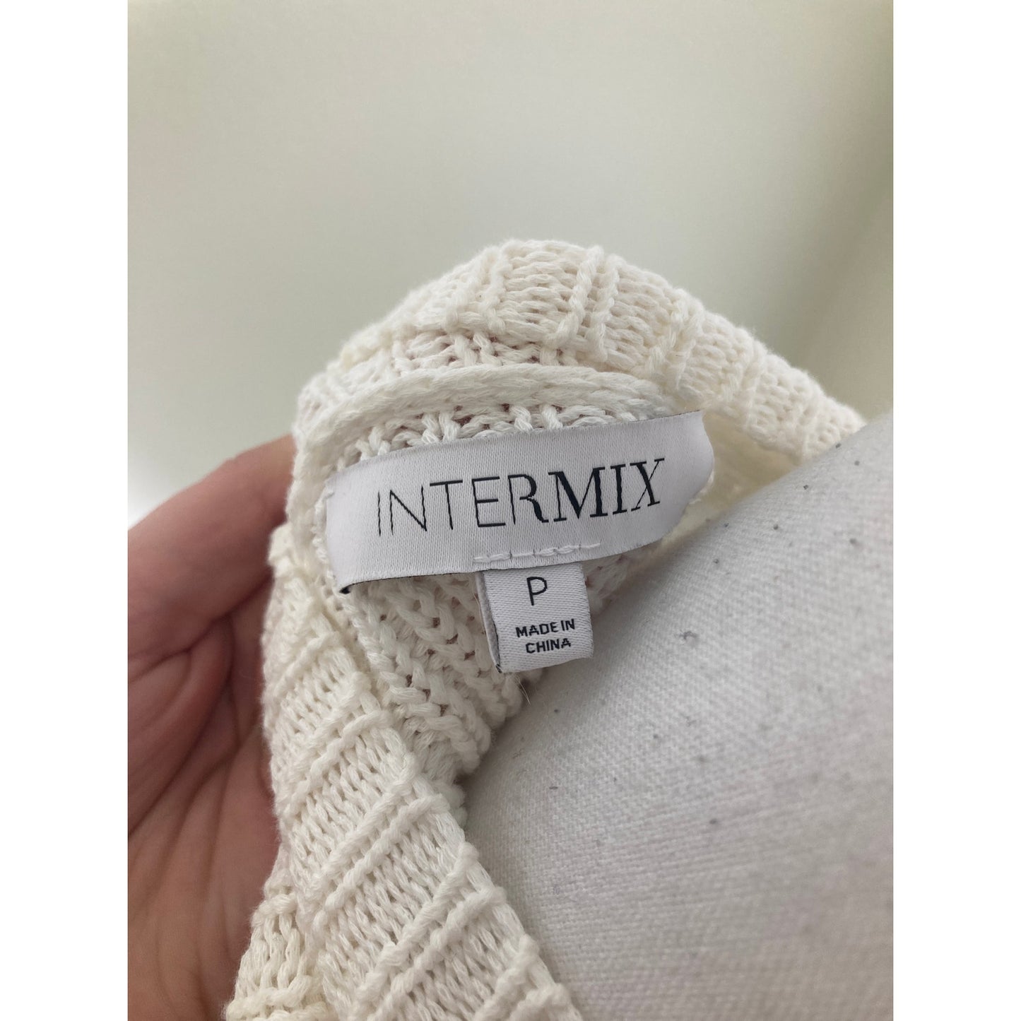 Intermix White Knit Long Cardigan W Tie Belt Sz P