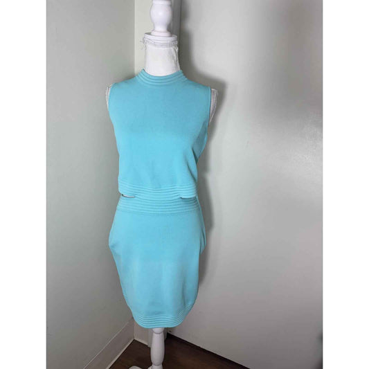 Mugler Teal Miami Cut Out Dress Sz M