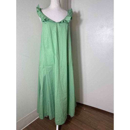 Lake Light Green Ruffled Criss Cross Back Maxi Dress Sz S