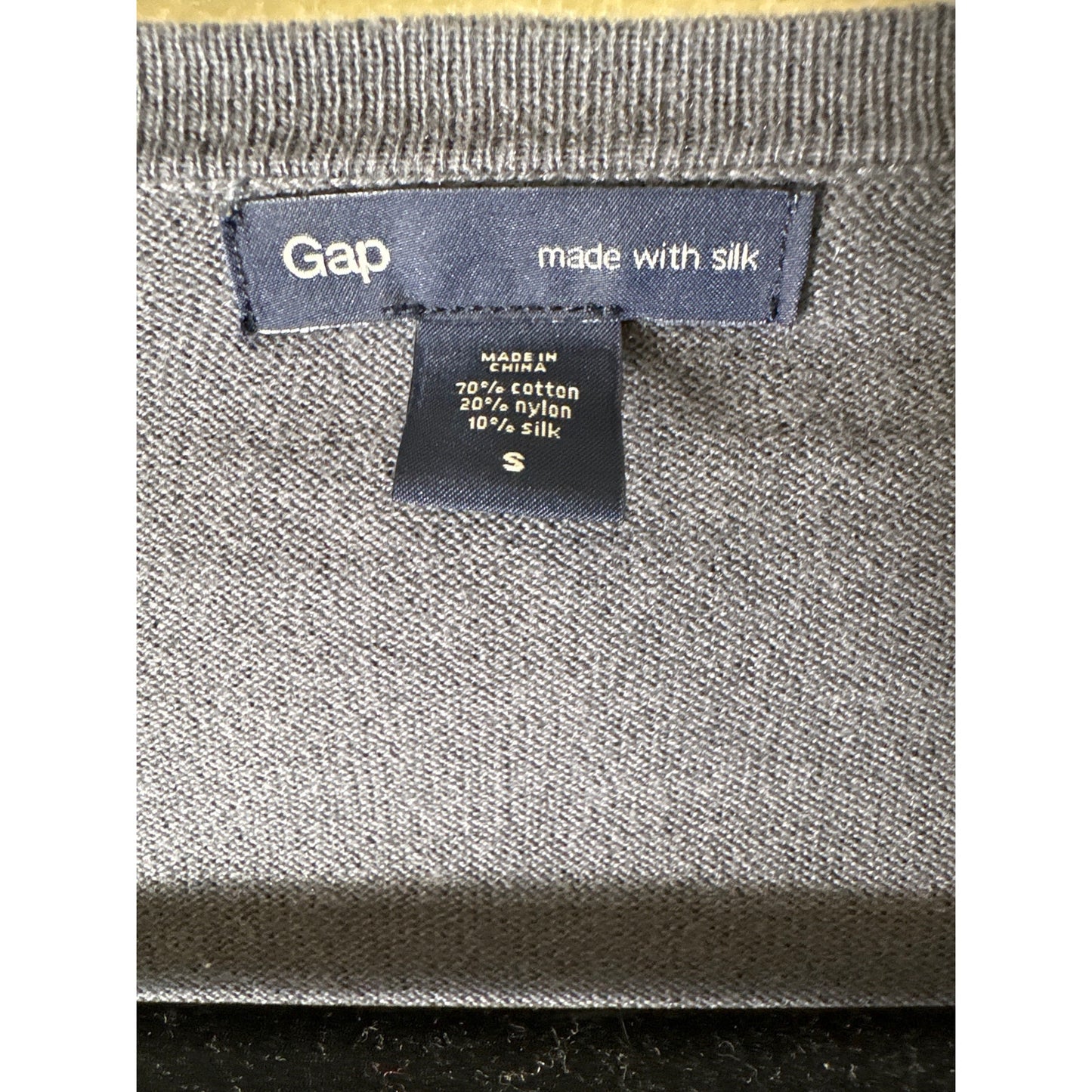 Gap Blue/Gray Lightweight Drawstring Waist Open Sweater Sz S