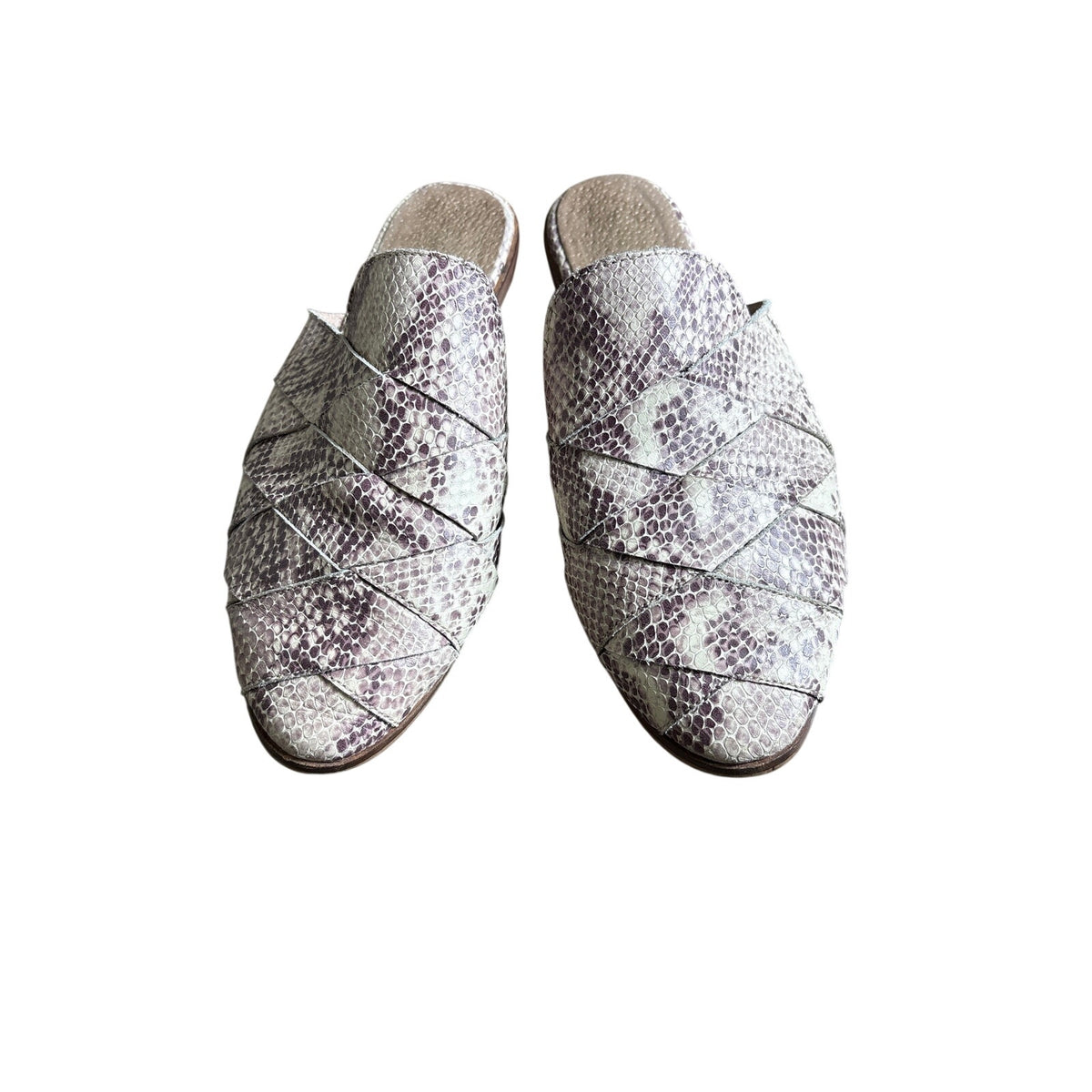 Seychelles Faux Snake Skin Flat Slides Sz 7.5