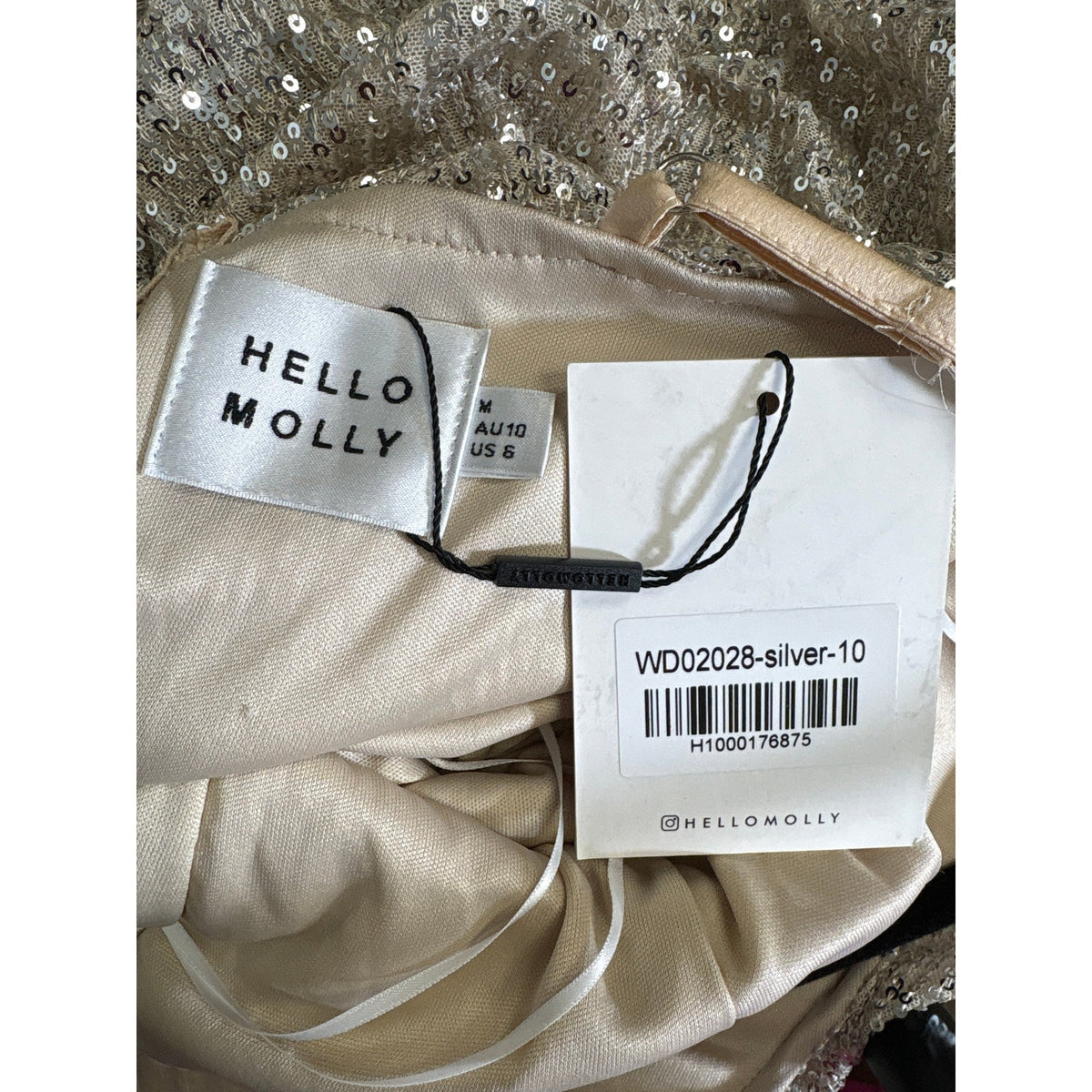 NWT Hello Molly Silver Sequin Cocktail Mini Dress Sz 6