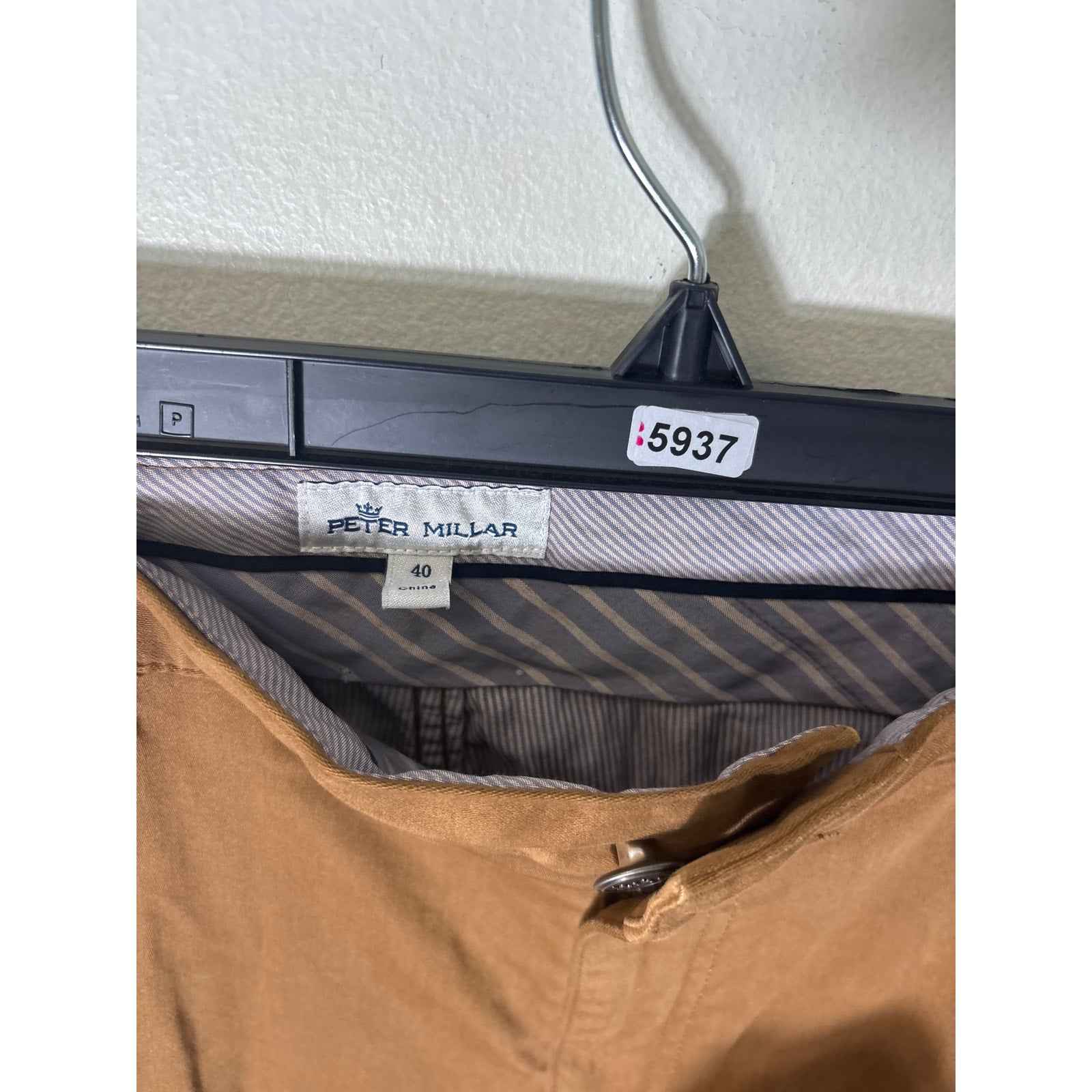 Men's Peter Millar Medium Brown Flat Front Chinos Sz 40x32