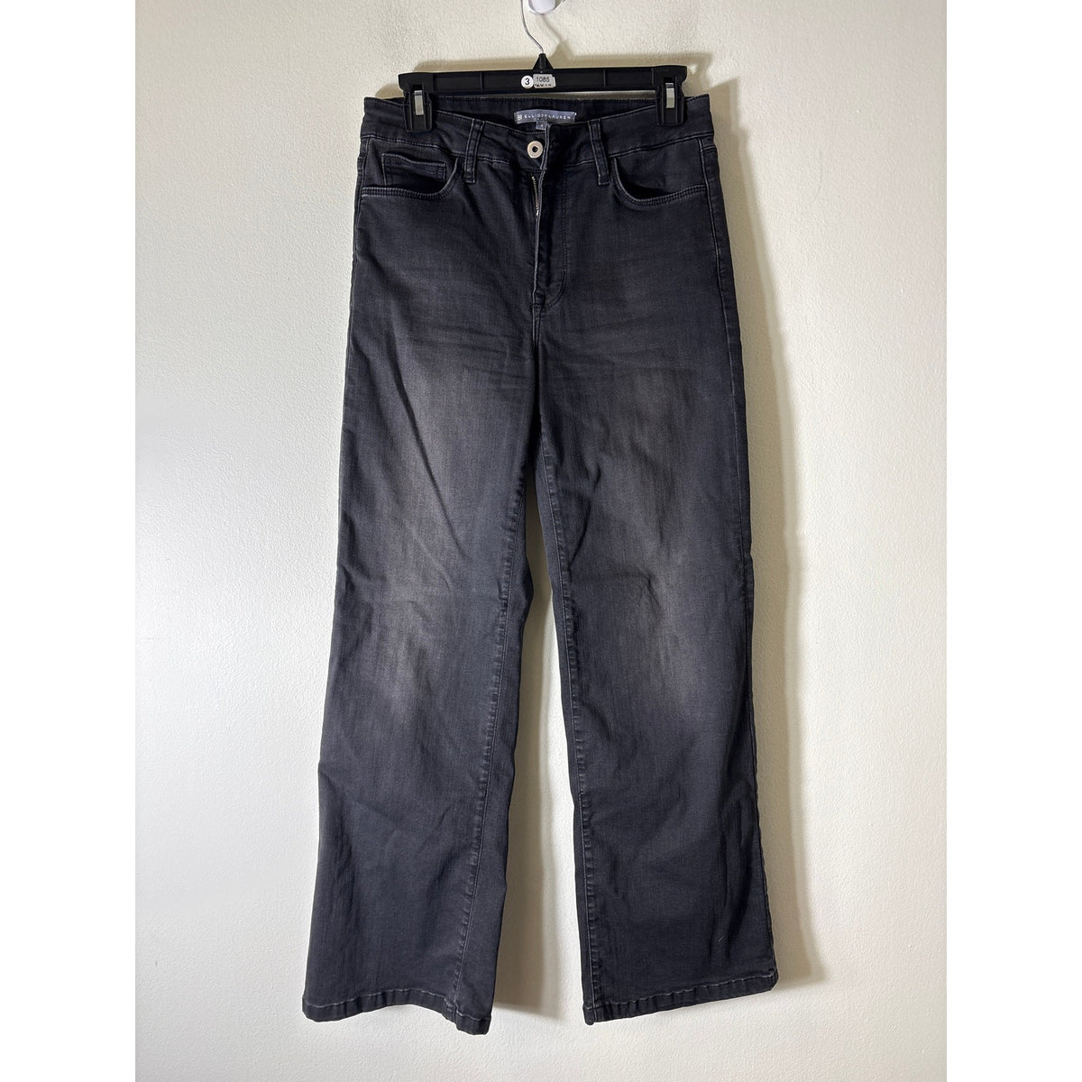 Elliott Lauren Faded Black Wide Leg Mid Rise Jeans Sz 4