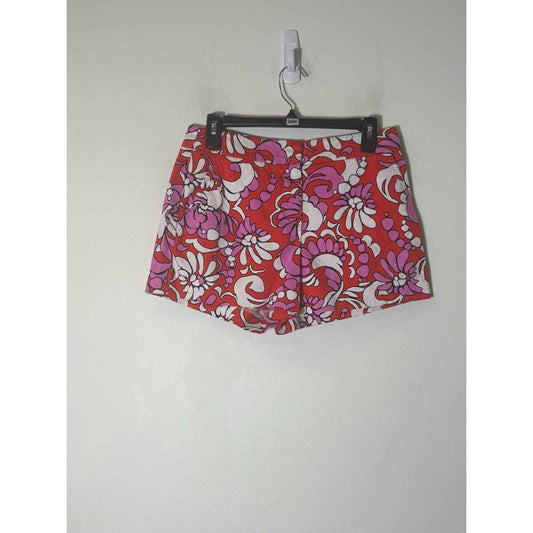 Trina Turk Orange Purple Print Short Shorts Sz 2