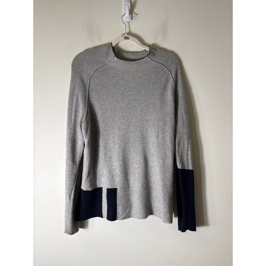 Zaket Plover Navy and Gray Ripped Sweater Sz L
