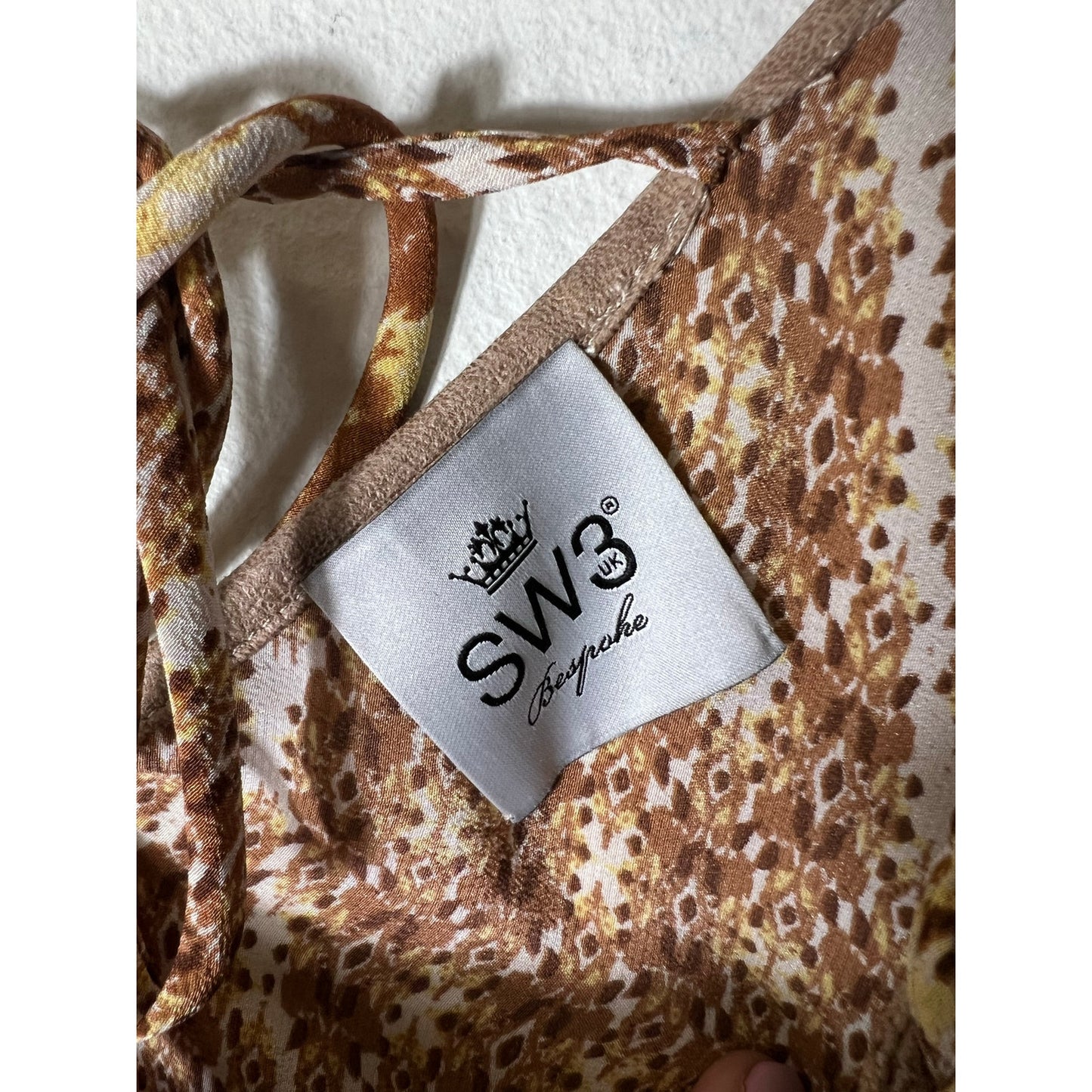 NWT SW3 UK Bespoke Brown Snakeskin Stanton Dress Sz Xs
