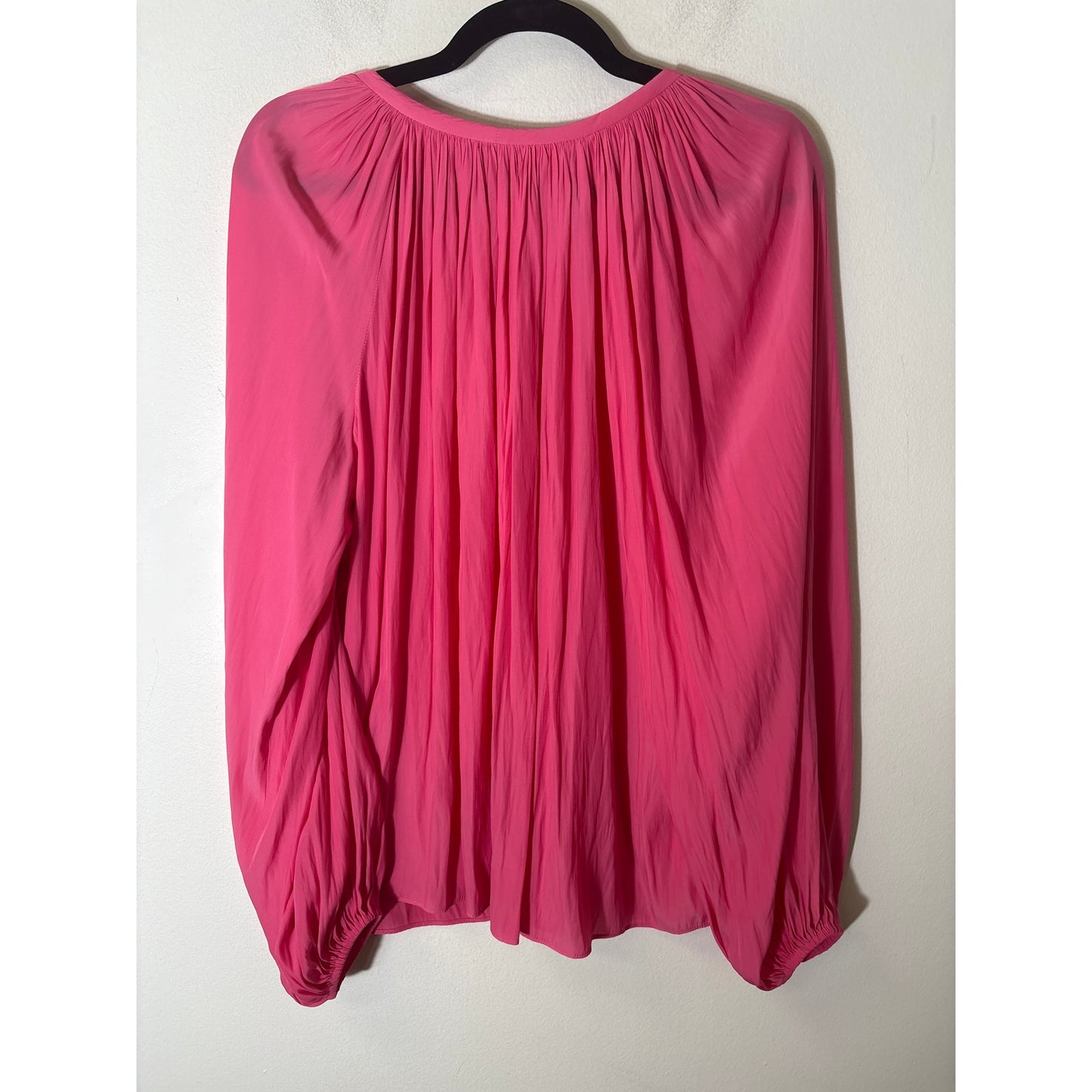 Ramy Brook Bright Pink Silky Blouse Sz M