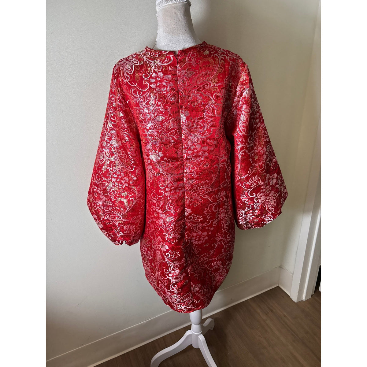 Hyacinth House Red and Pink Floral Cocktail Dress Sz L