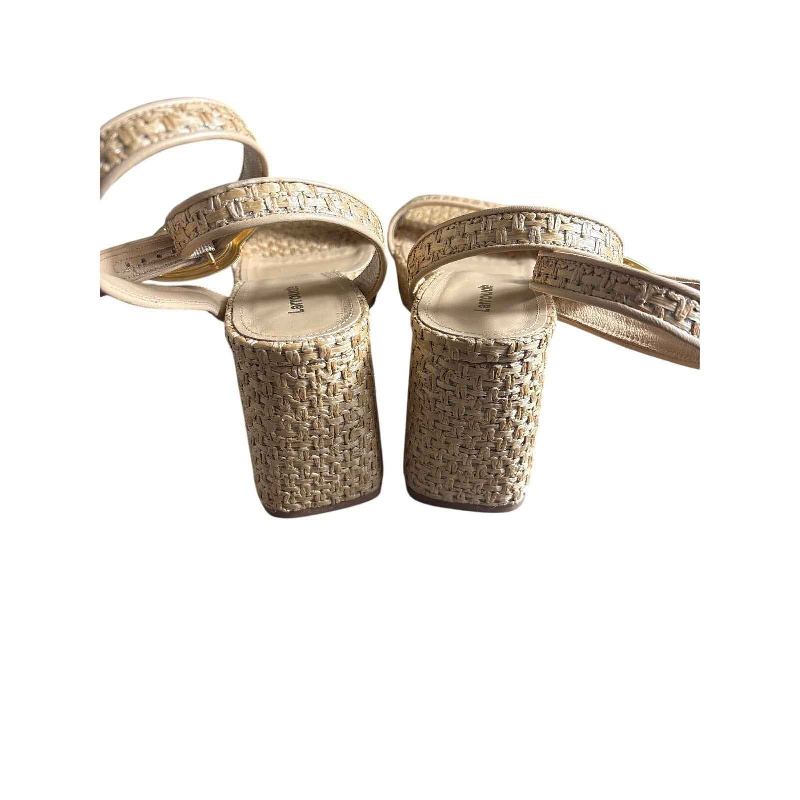 Larroude Woven Heel Sandals Sz 8.5