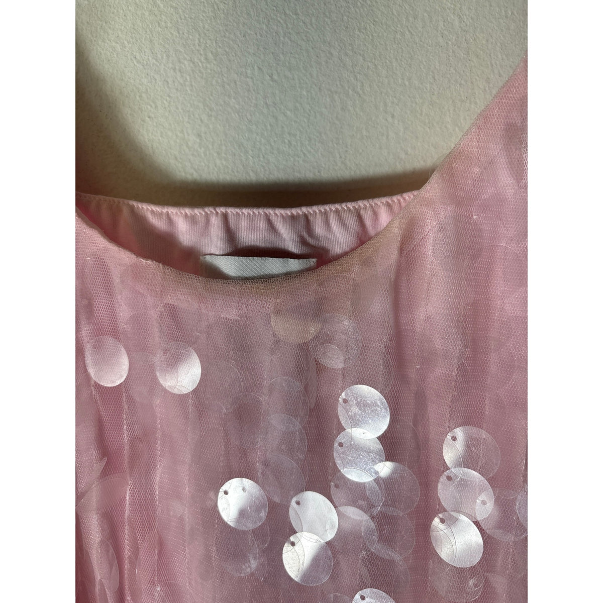 Sndys Pink Clear Fish Scale Mini Dress Sz S