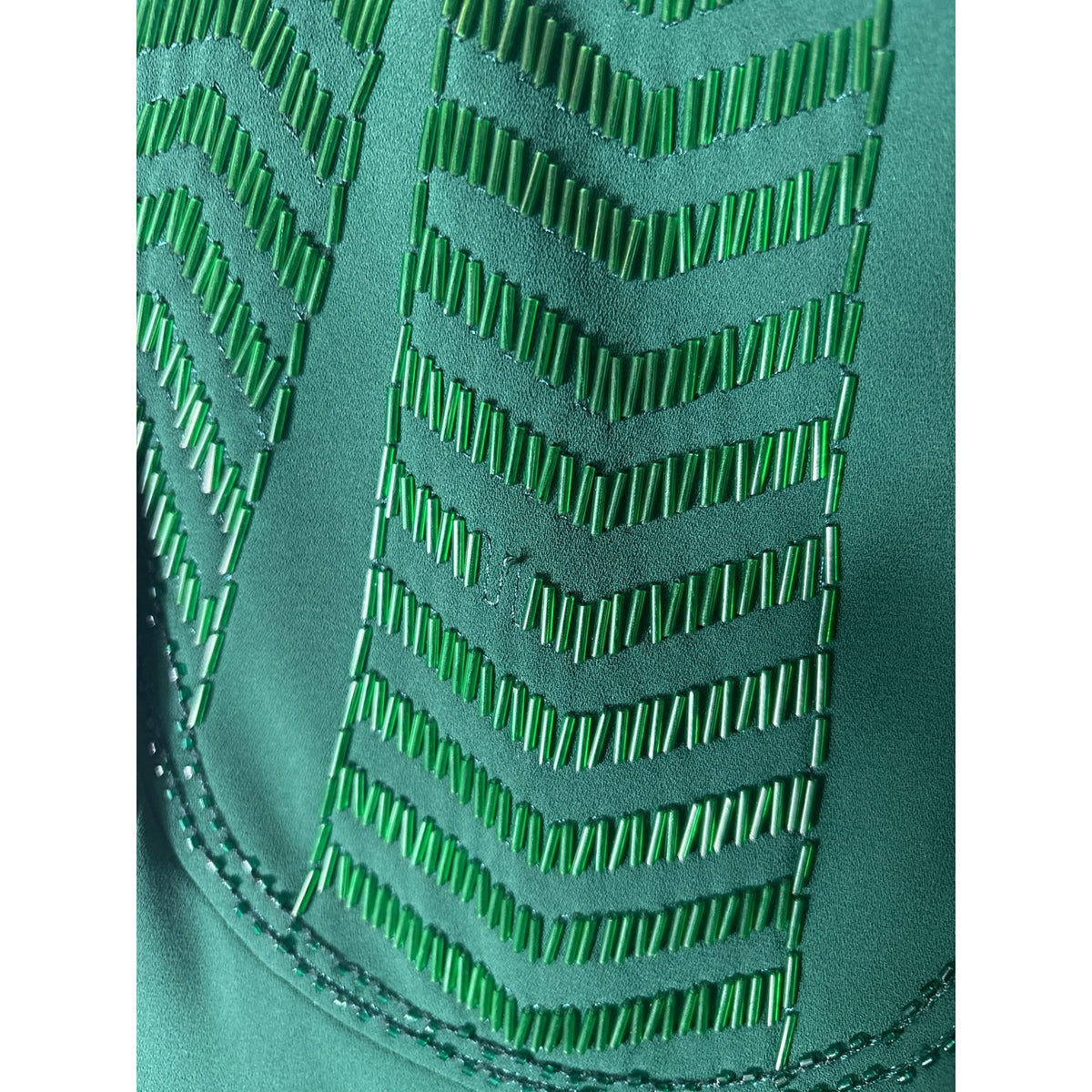 Antonio Melani Dark Green Sleeveless Beaded Knee Length Sheath Dress Sz 0