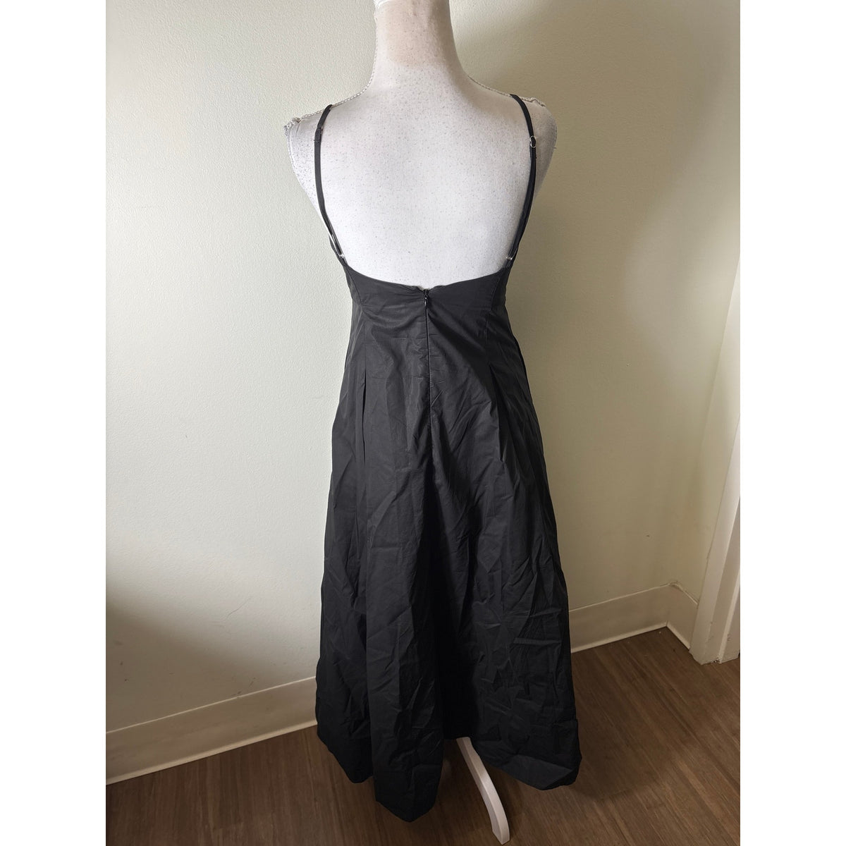 Rue Sophie Black A Line Spaghetti Strap Dress Sz XS