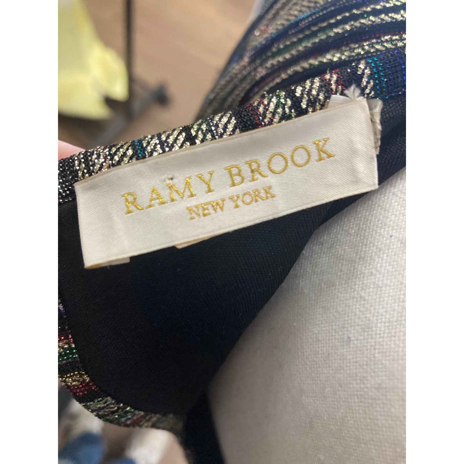 Ramy Brook Shimmery Gold and Mulit Color Party Dress Sz (fits like a sm/med)