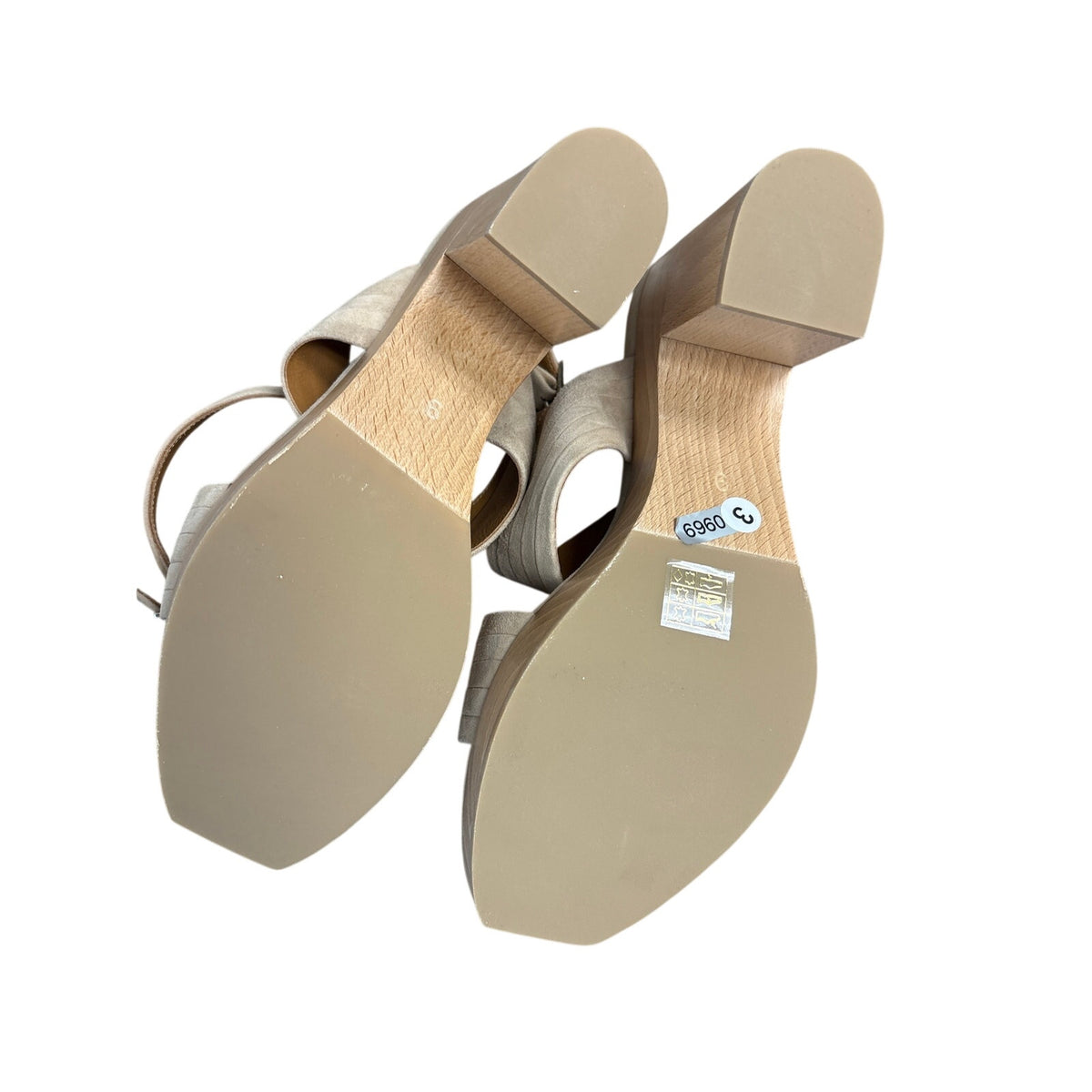 NWOB Coclico Beige Leather Platform High Heel Sandal Sz 9