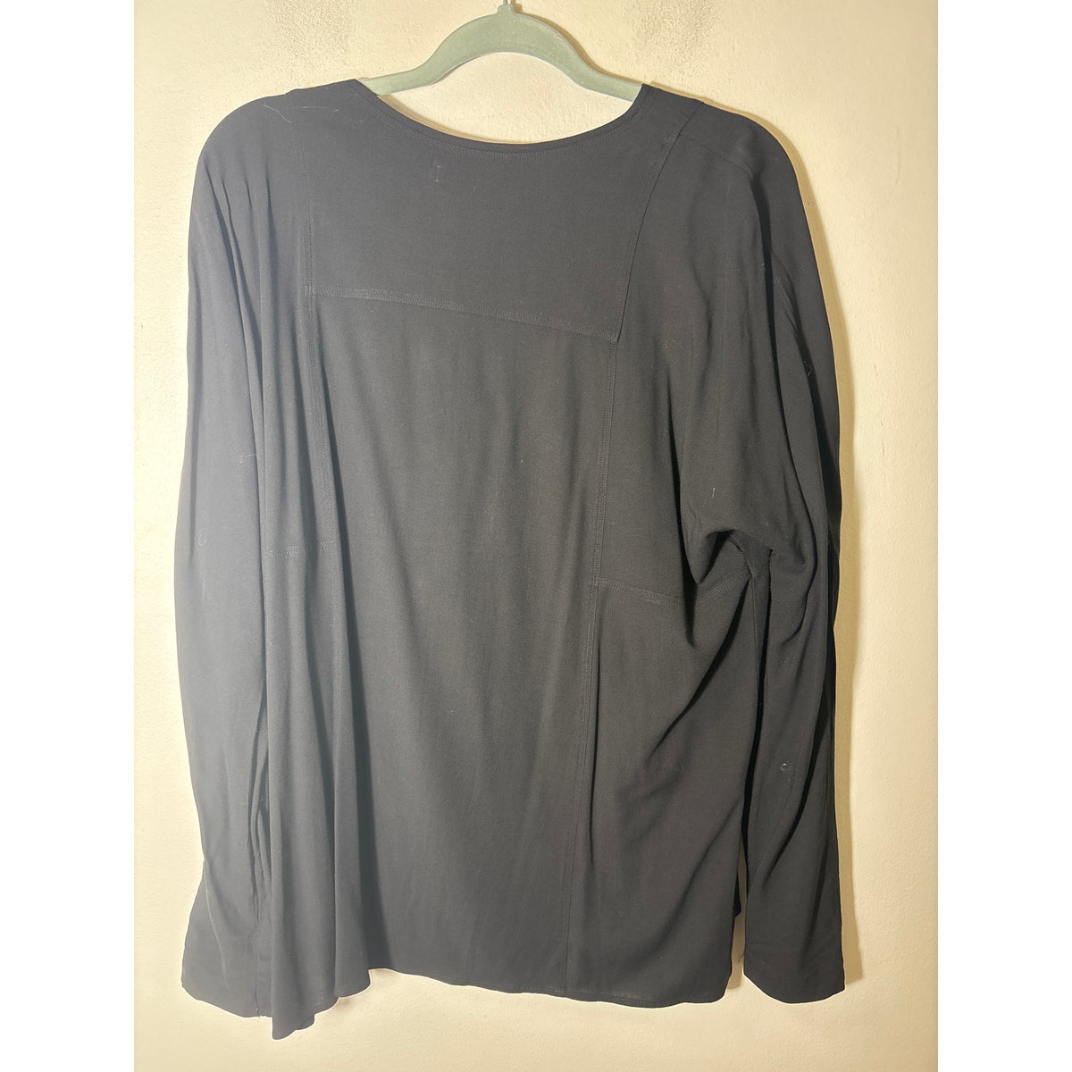 Vince Black Long Sleeve Tassle Ties Shirt Sz L