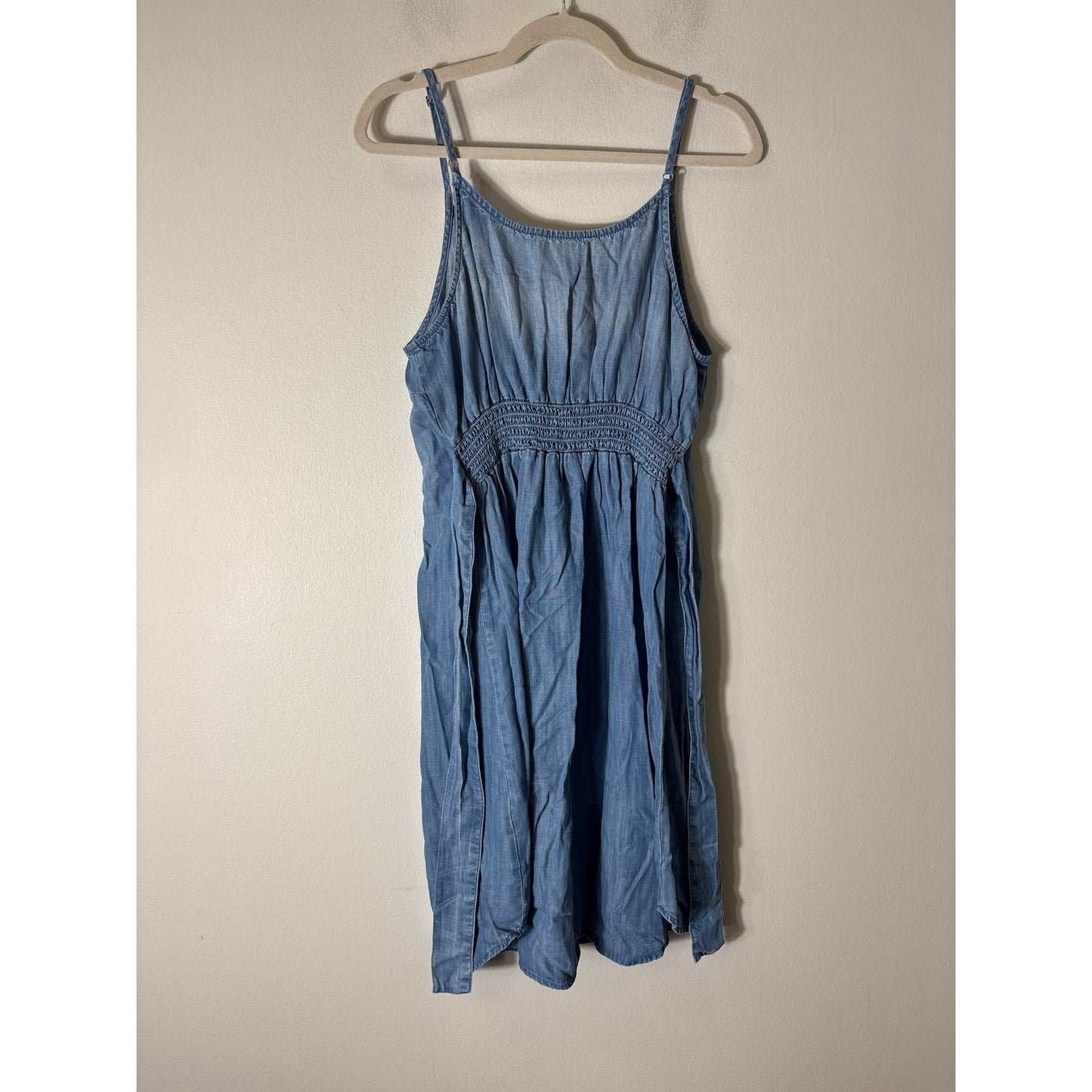 Cloth and Stone Light Blue Chambrey Tie Back Knee Length Dress Sz XL