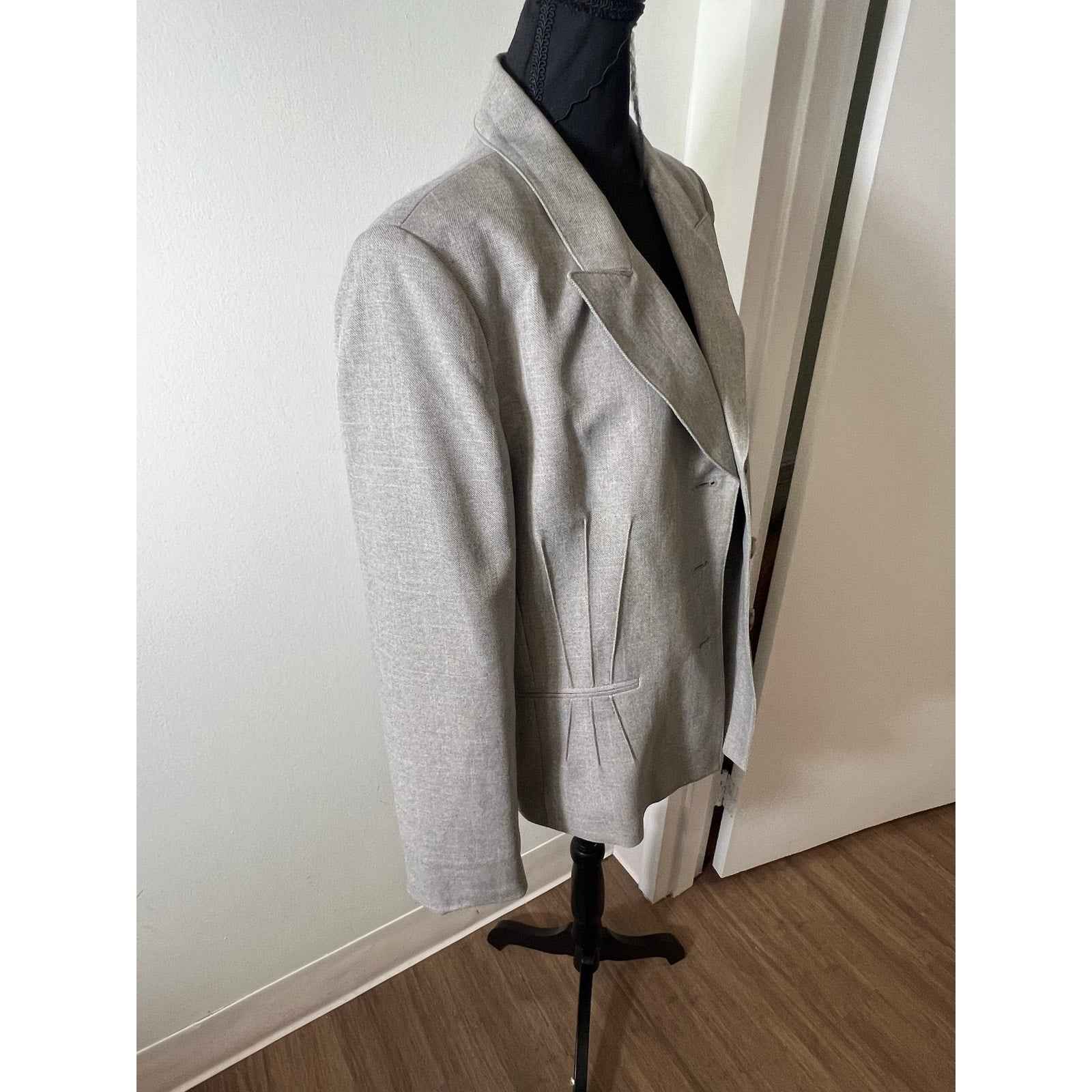 Evan-Picone Gray Polyester Suite Coat and Pants Size 16