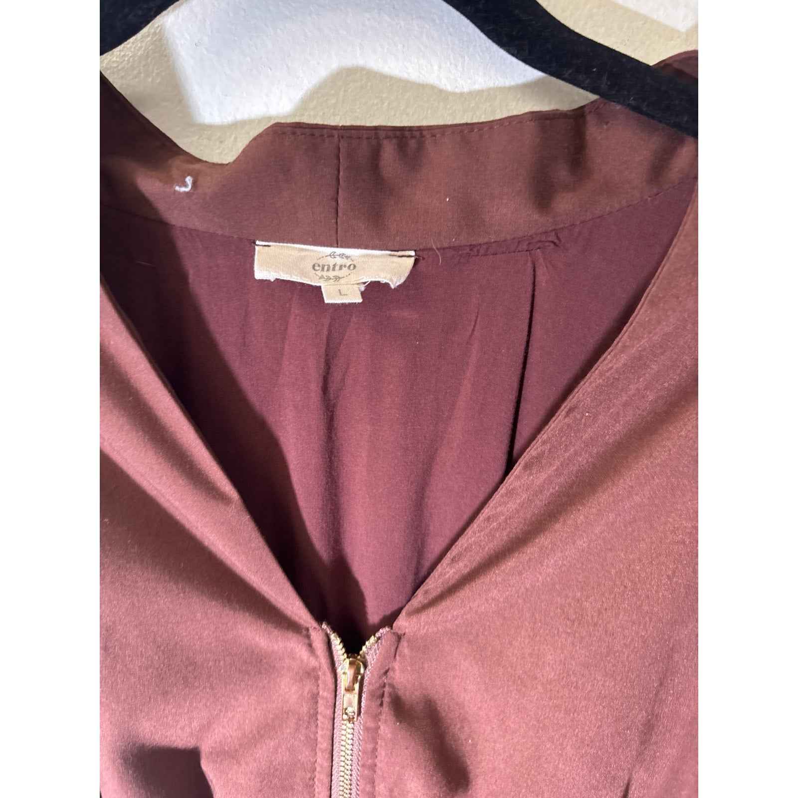 Entro Brown Sleeveless Zip Up Maxi Dress Sz L