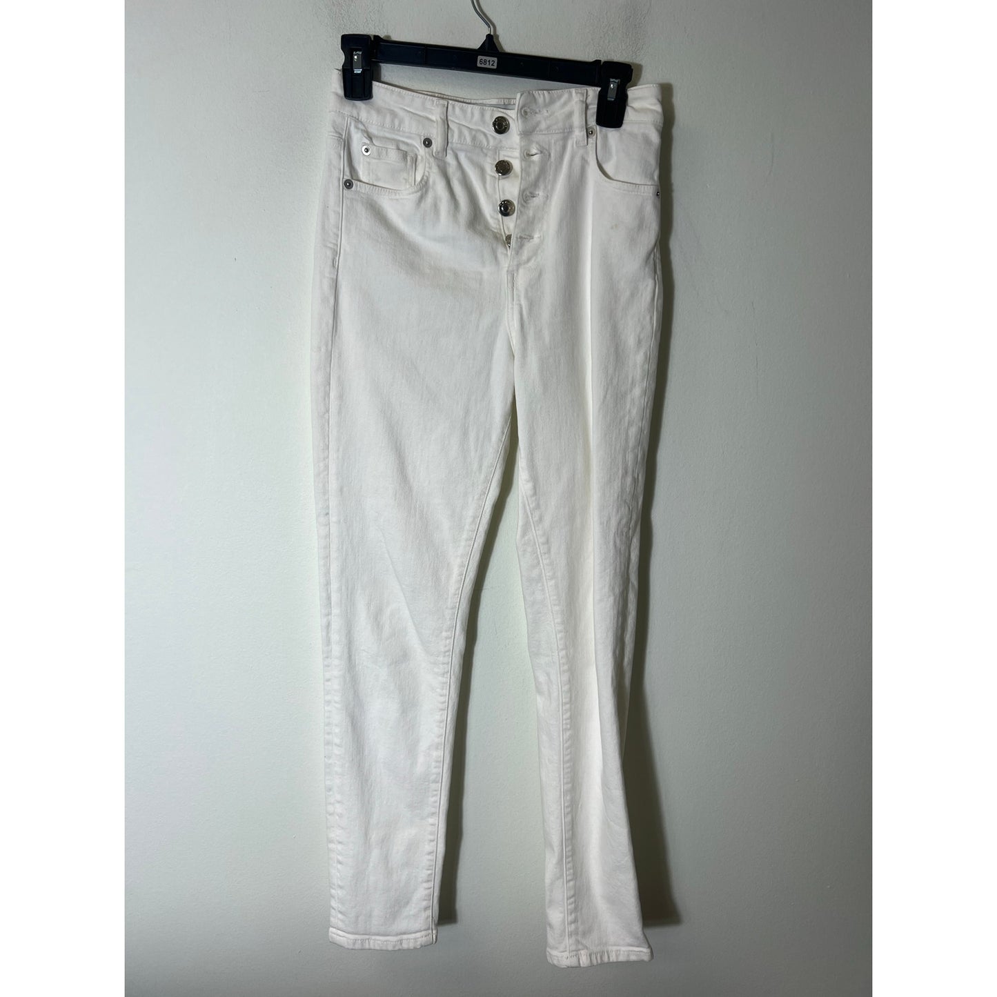 IRO Paris White Button Fly Slim High Rise Jeans Sz 25