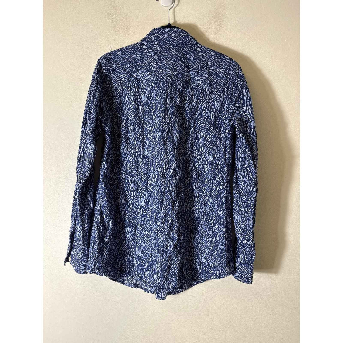J. McLaughlin Blue Long Sleeve  Cotton Button Up Shirt Sz XS