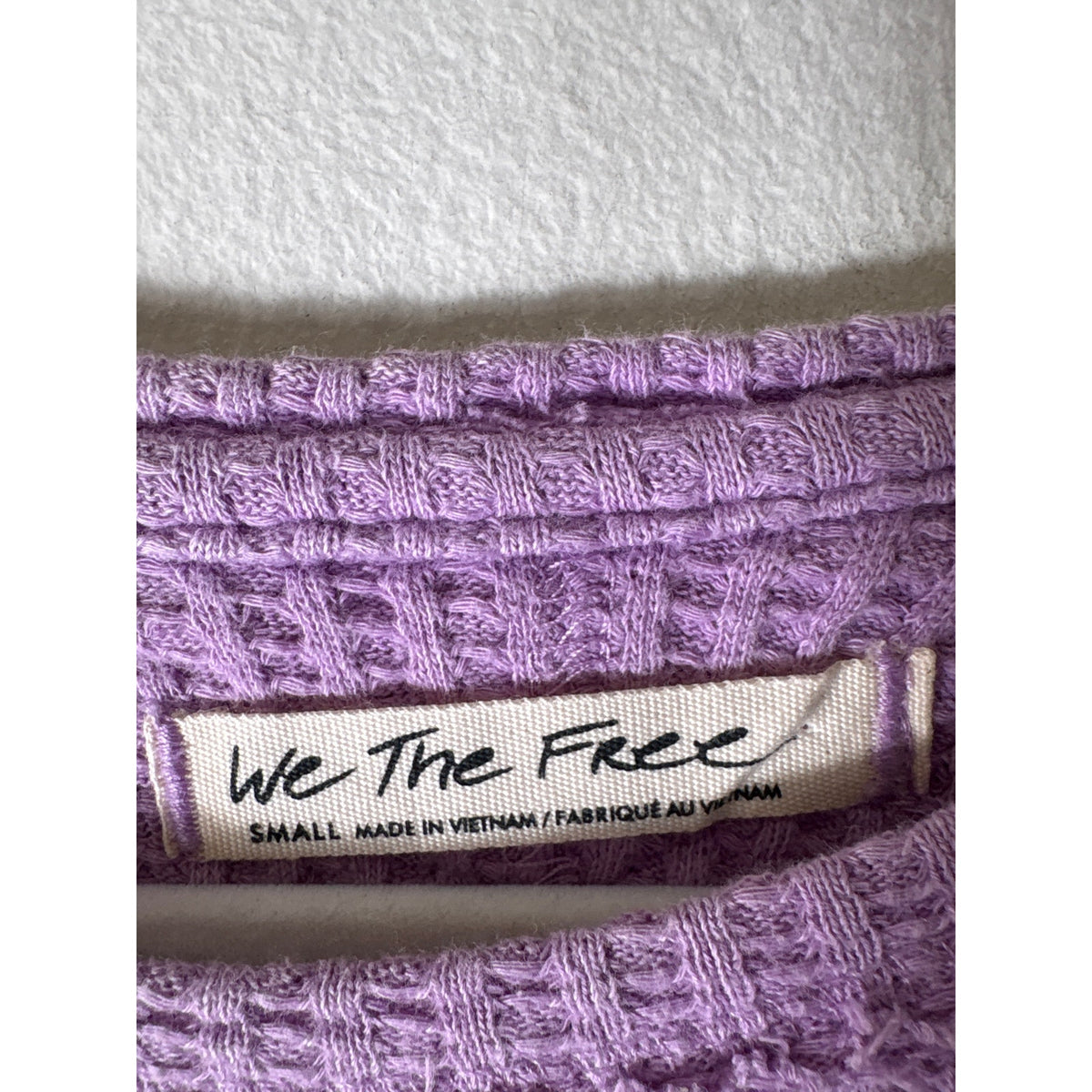 We The Free Pink Waffle Knit Long Sleeve Shirt Sz S