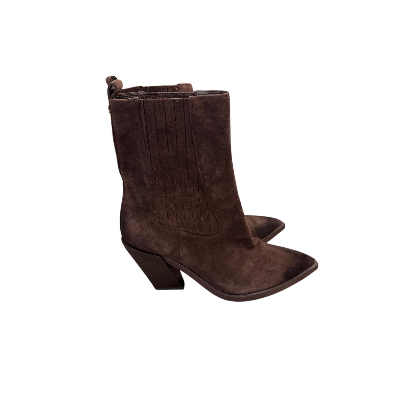 NWOB Sam Edelman Dark Brown Suede High Heel Bootie Sz 9.5