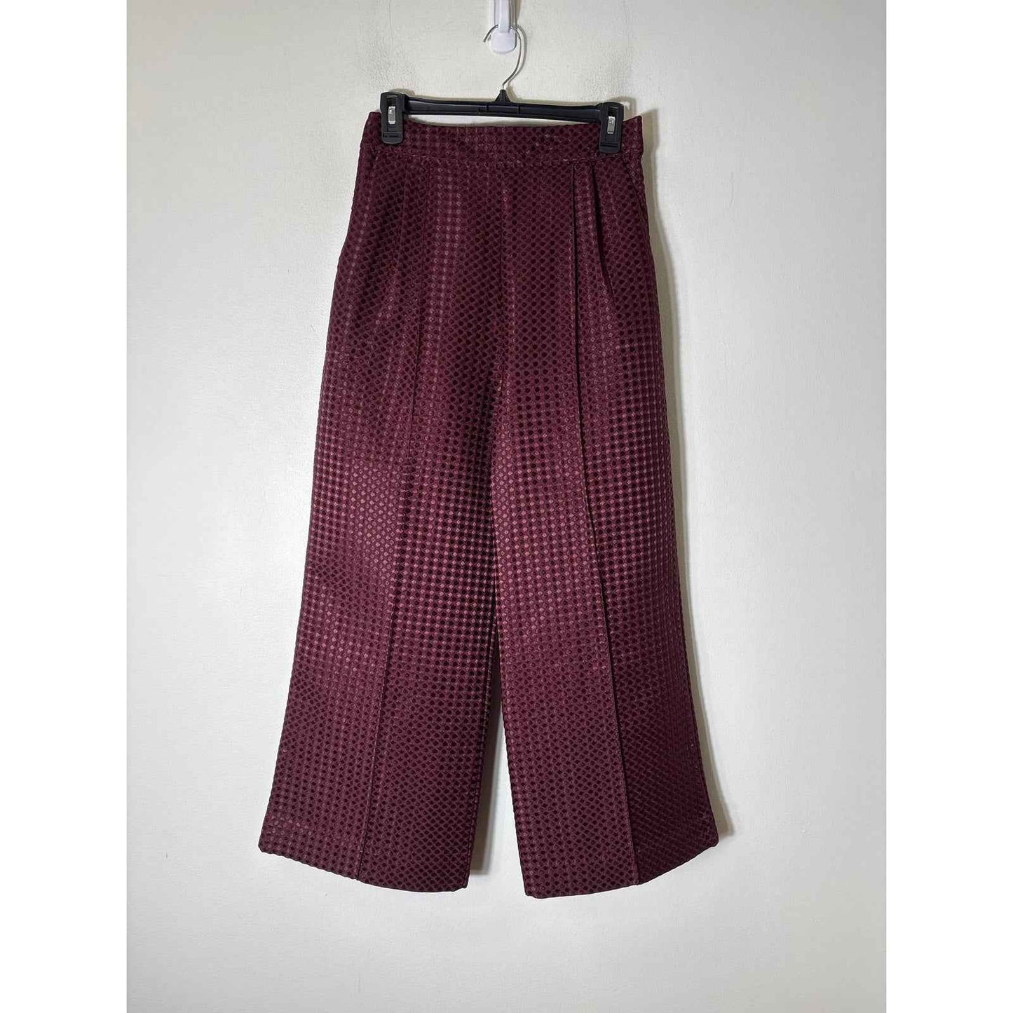 NWT BUru Burgundy Dot Pepblum Blazer and Pant Set Sz M