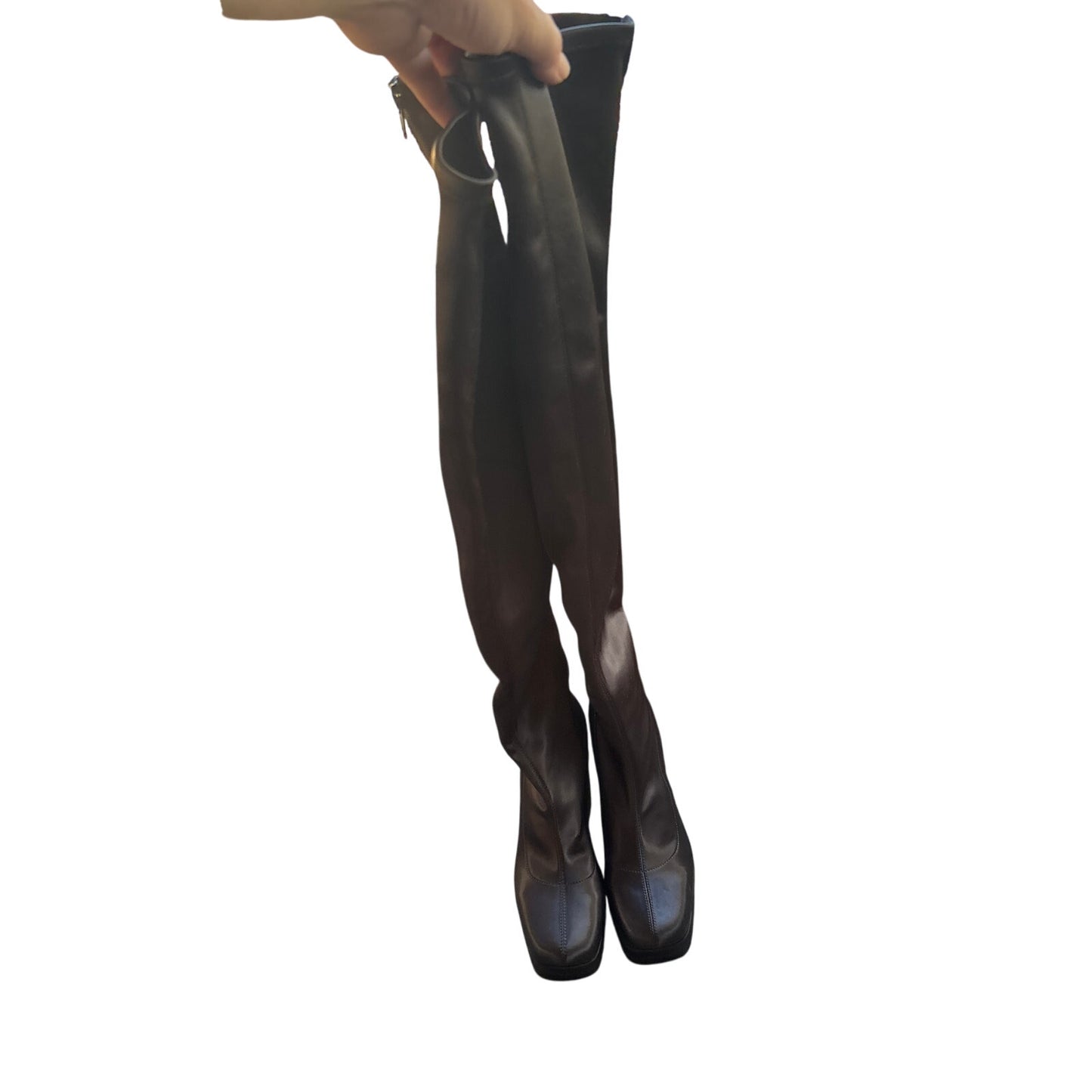 NWOB Katy Perry Black The Uplift OTK Boot Sz 6