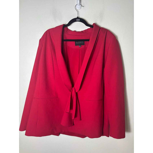 Eloquii Red Long Sleeve Blazer Sz 18