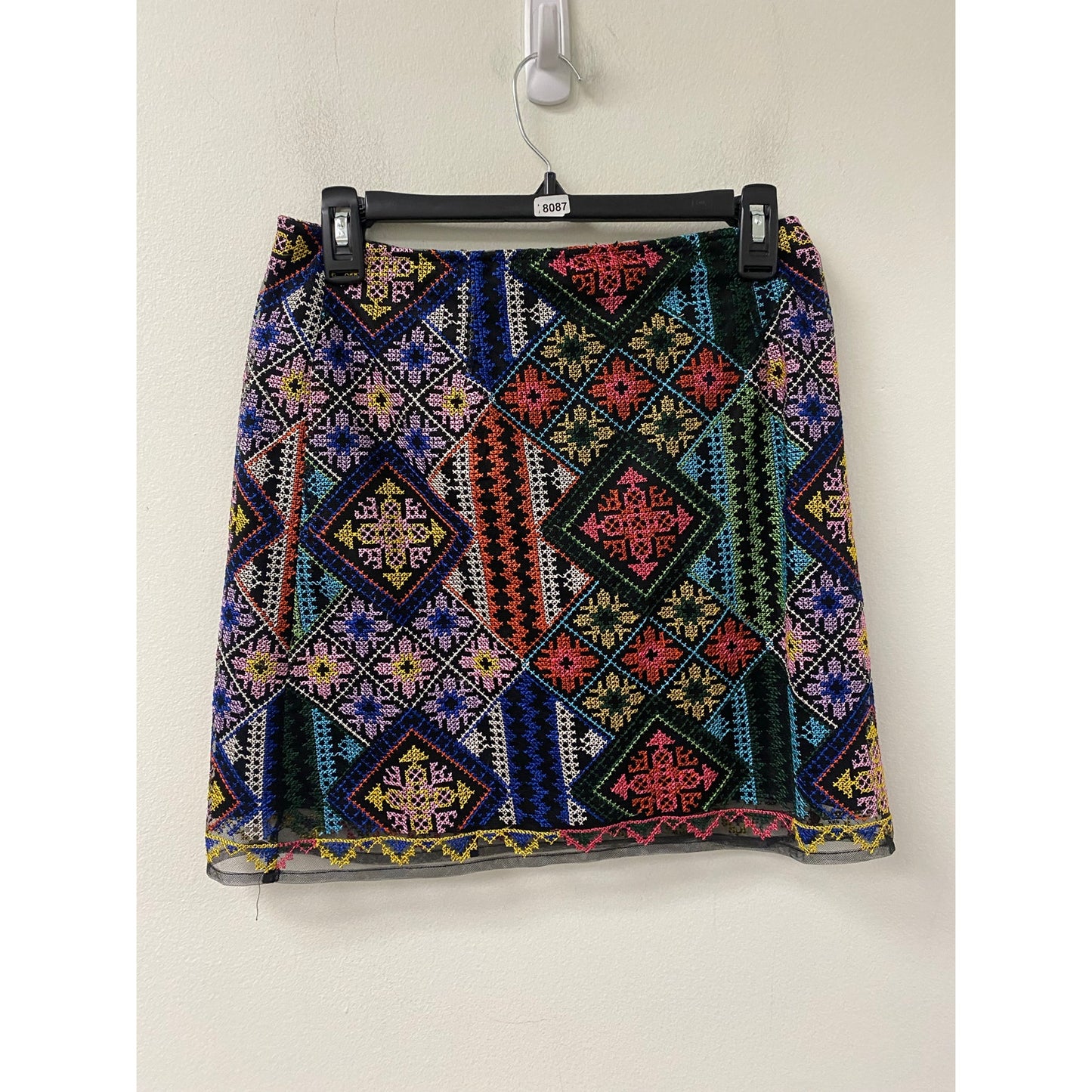 NWT Fate Multi Color Serena Embroidery Mini Skirt Sz M