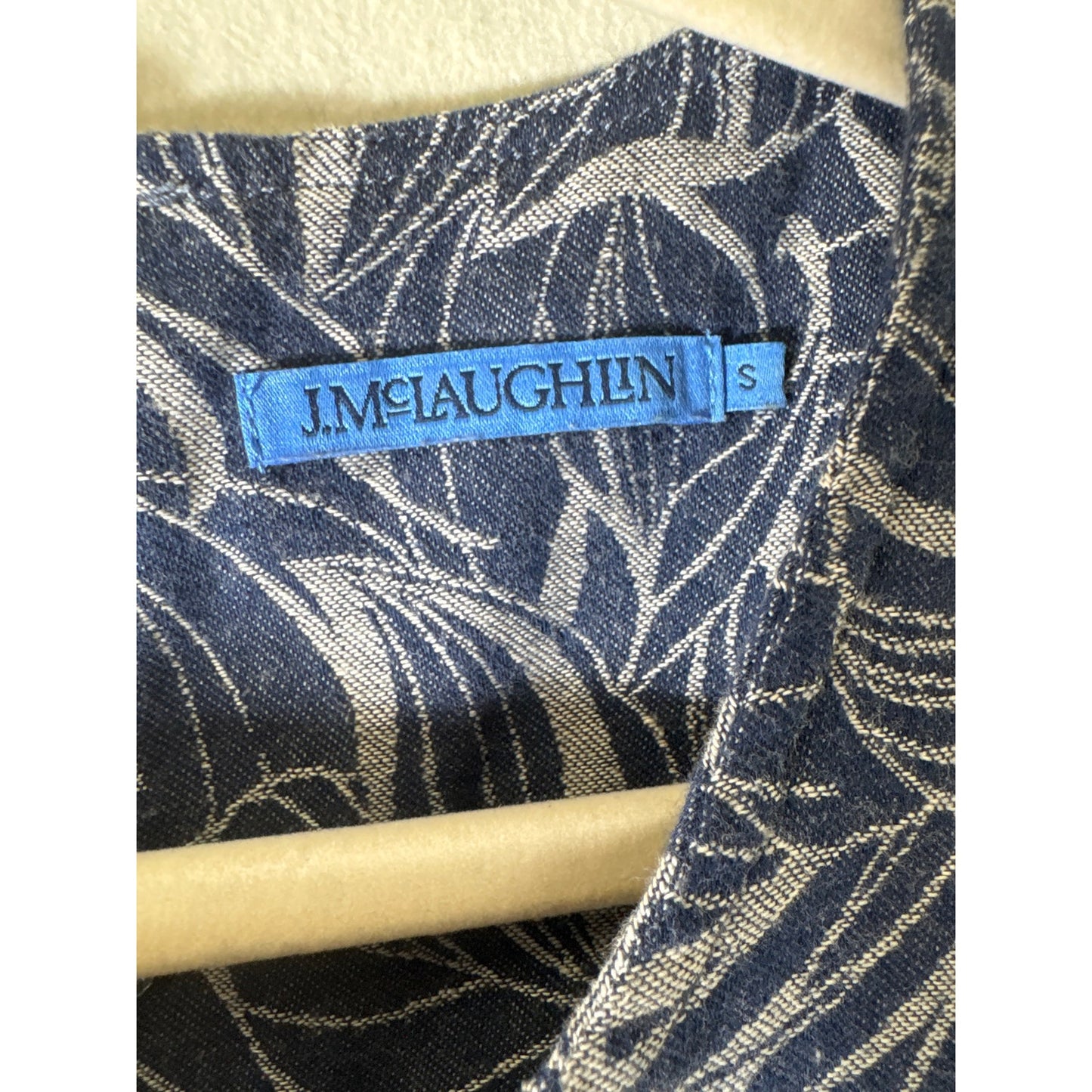 J. McLaughlin Blue Leaf Print Cotton Top and Pants Set Sz 0/S