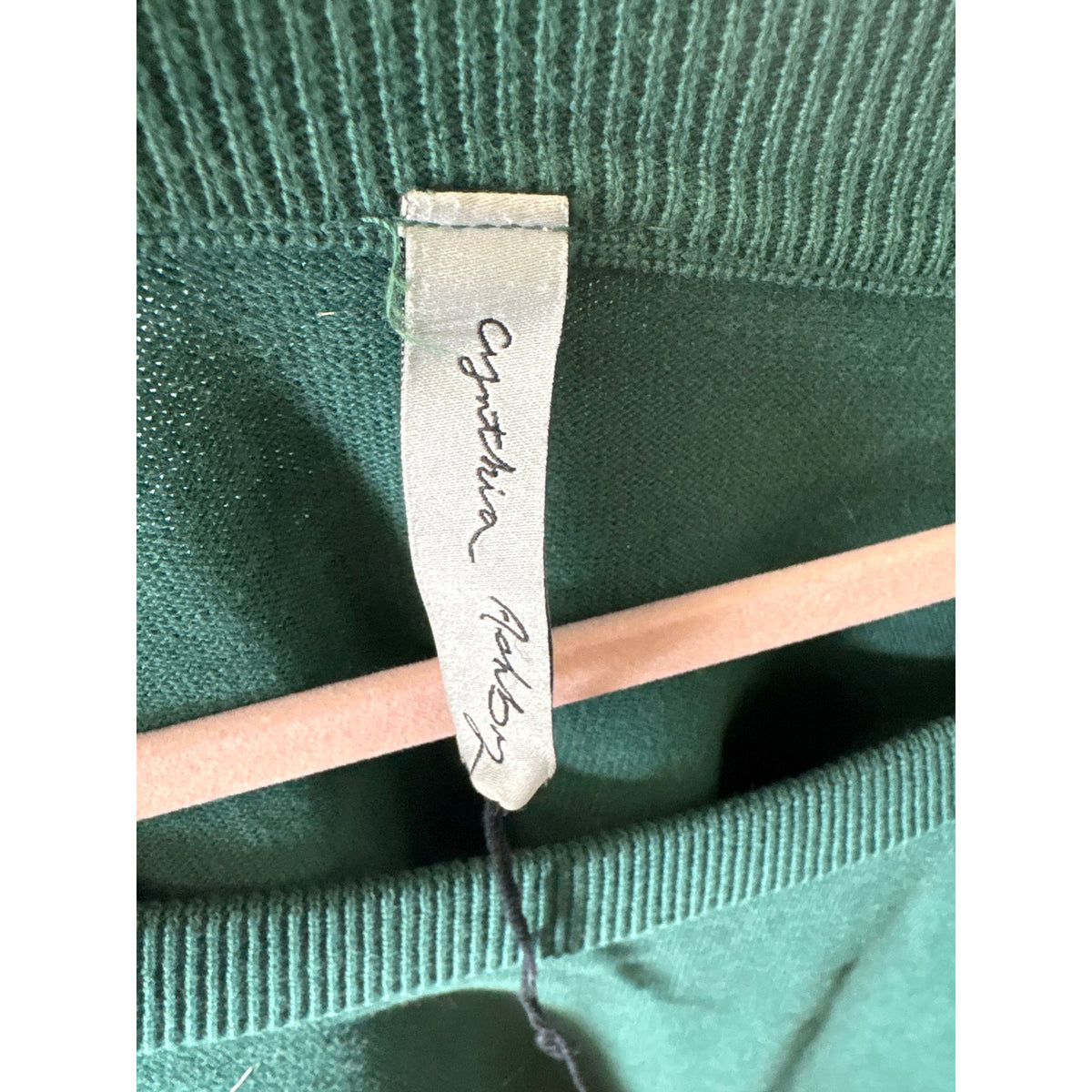 Cynthia Ashby Green Crewneck Oversized Pullover Sweater Sz OS