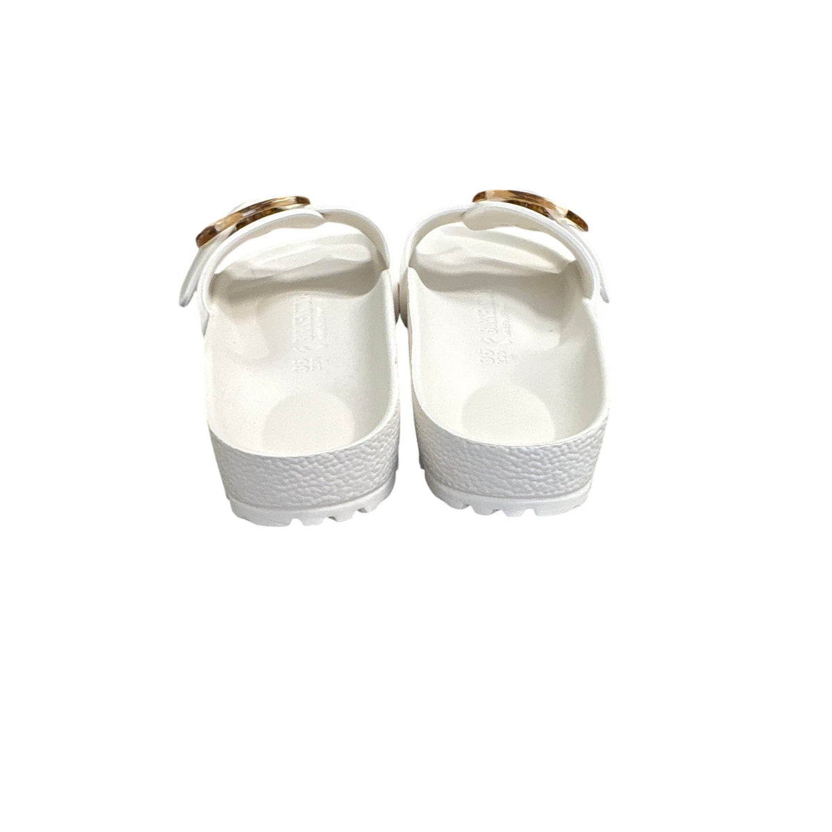 Birkenstock White One Buckle Rubber Sandal Sz 36