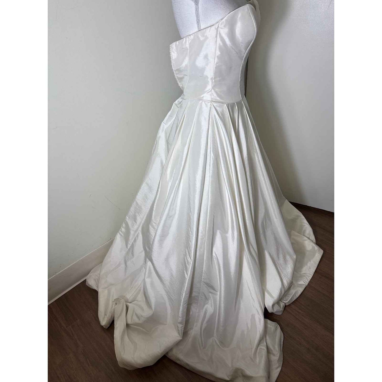 Antique White Strapless Satin Gown Sz 4 from Diane's Formal Affair